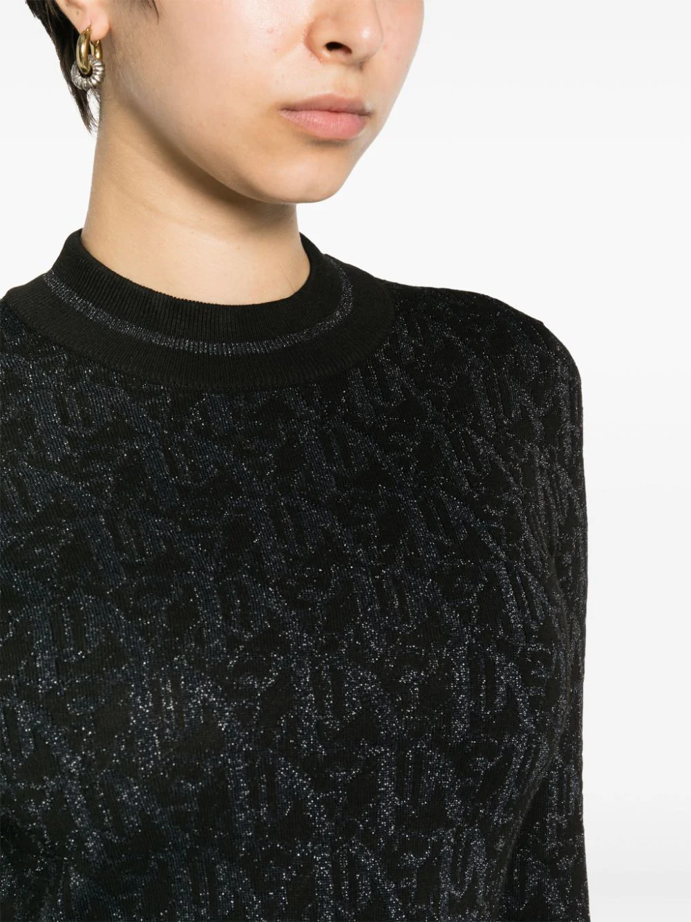 Monogram Jacquard Fitted Viscose Mini Dress - Image 5