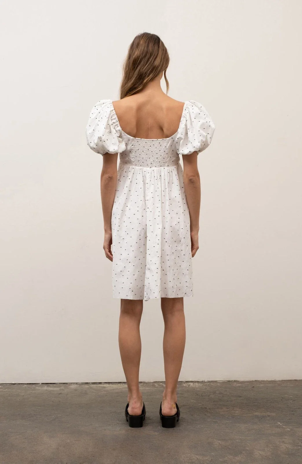 Moon River Maxi Dress Women White Polka Dot Balloon Sleeve Square Neck FROG347 - Image 2