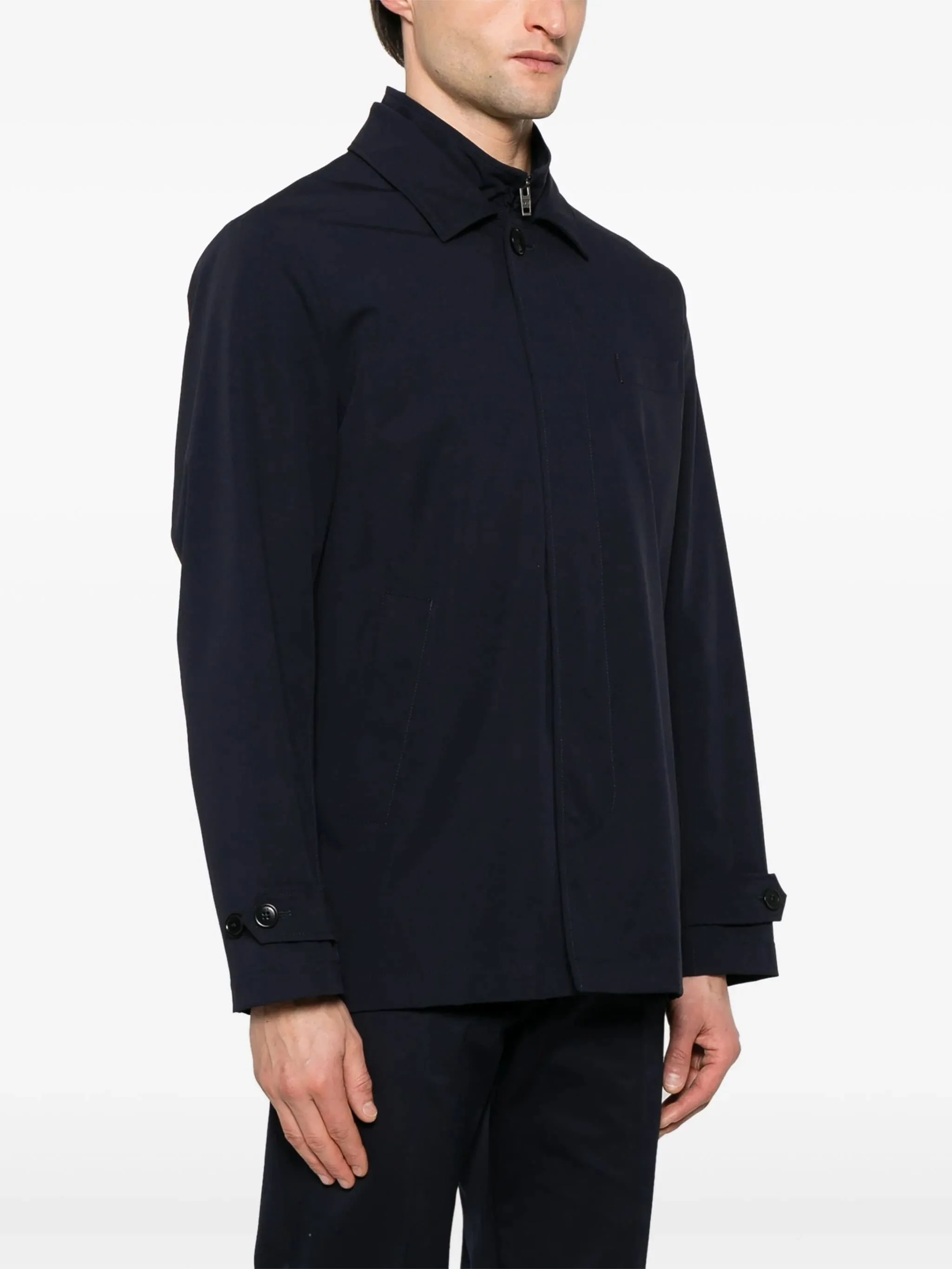 Morning Stretch Minimalist Black Mens Jacket - Image 3