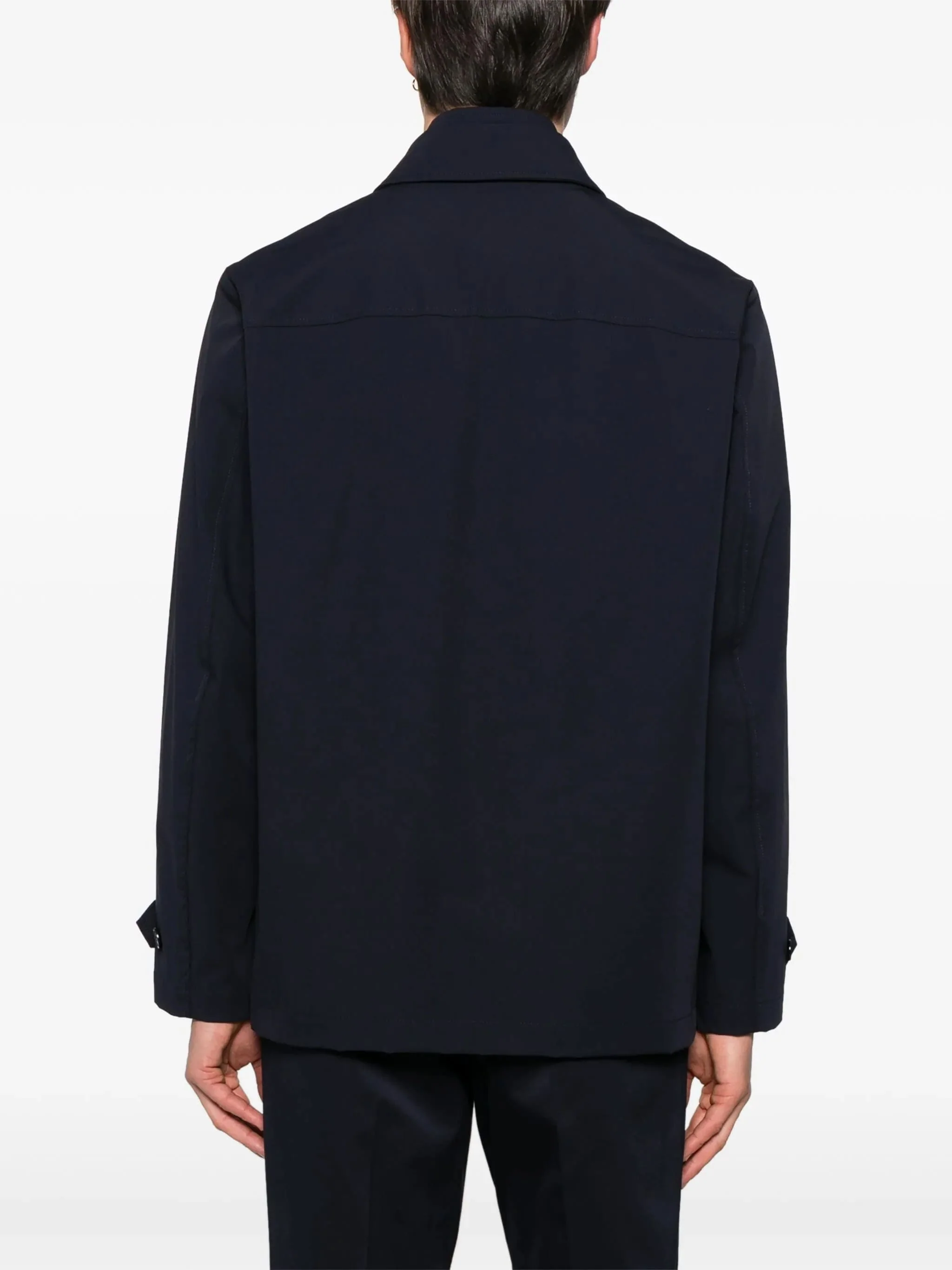 Morning Stretch Minimalist Black Mens Jacket - Image 4