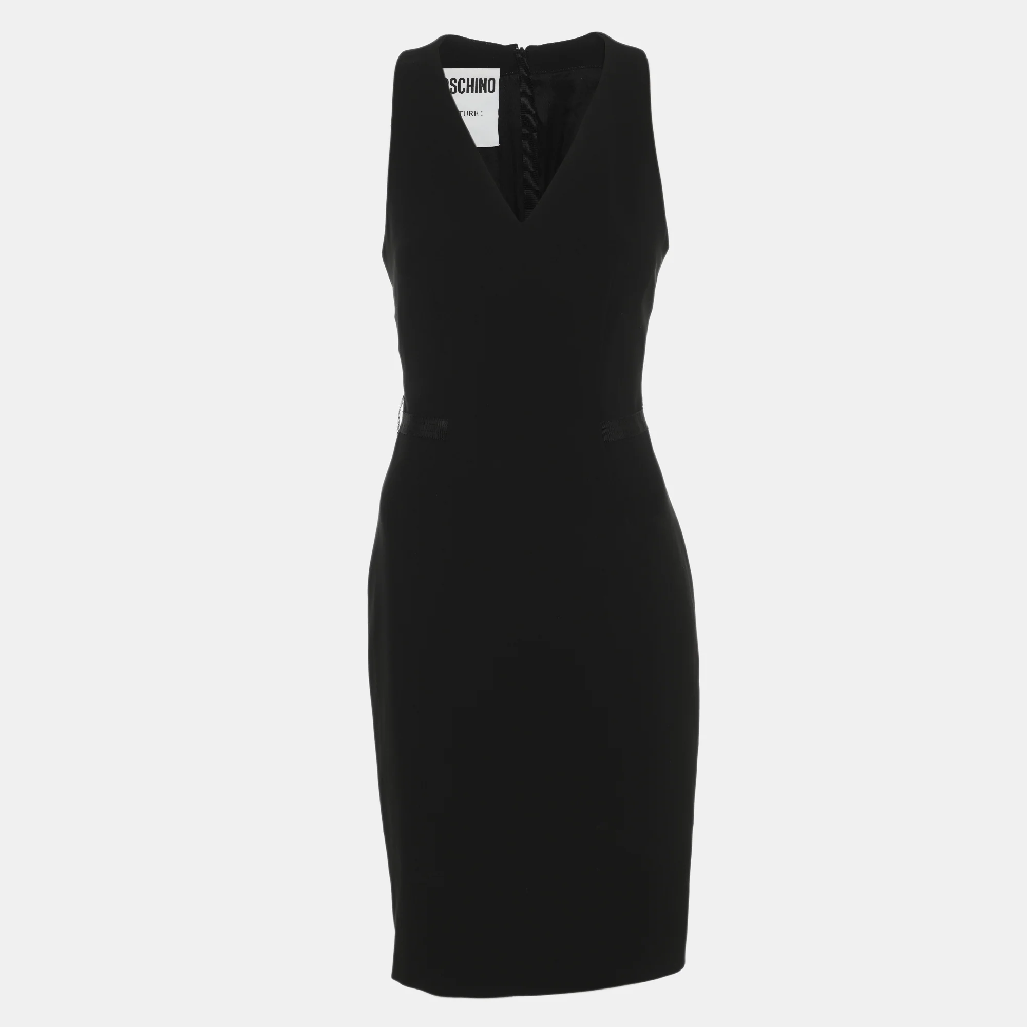 Moschino Couture Black Crepe Sleeveless Short Dress