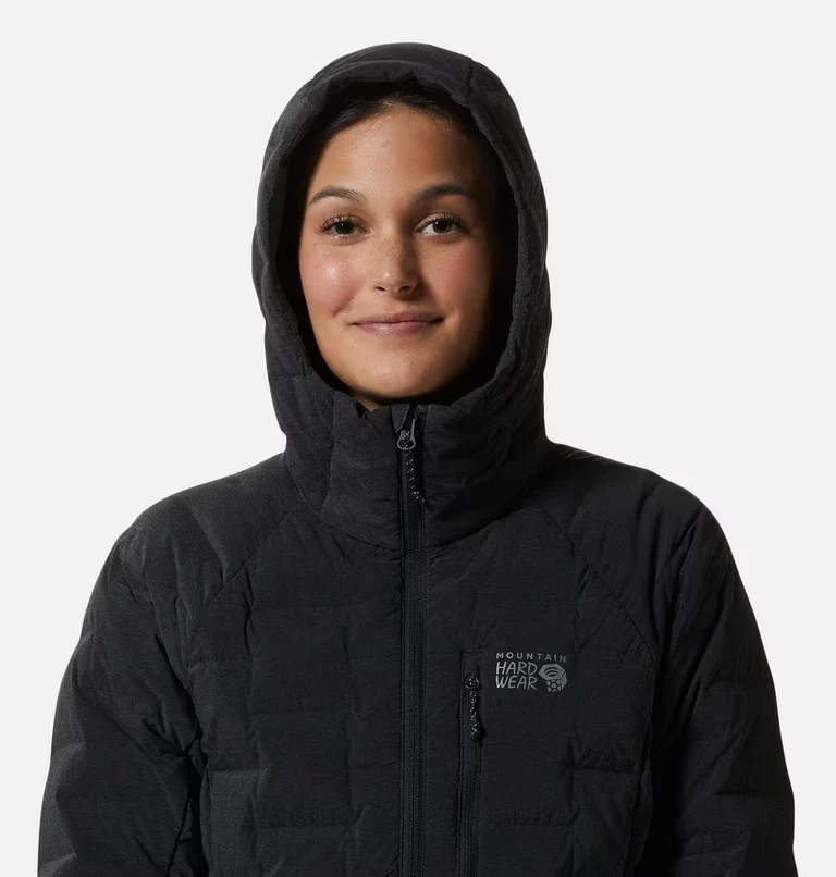 Mountain Hardwear StretchDown Jacket Womens Dark Storm Heather Hooded JZZ 5 - Image 3