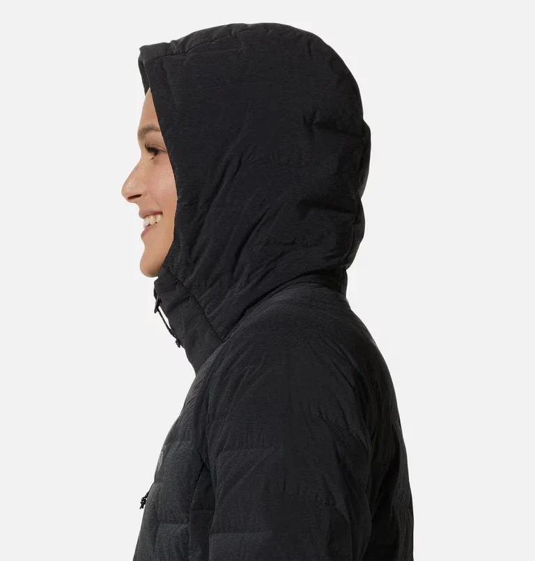 Mountain Hardwear StretchDown Jacket Womens Dark Storm Heather Hooded JZZ 5 - Image 4