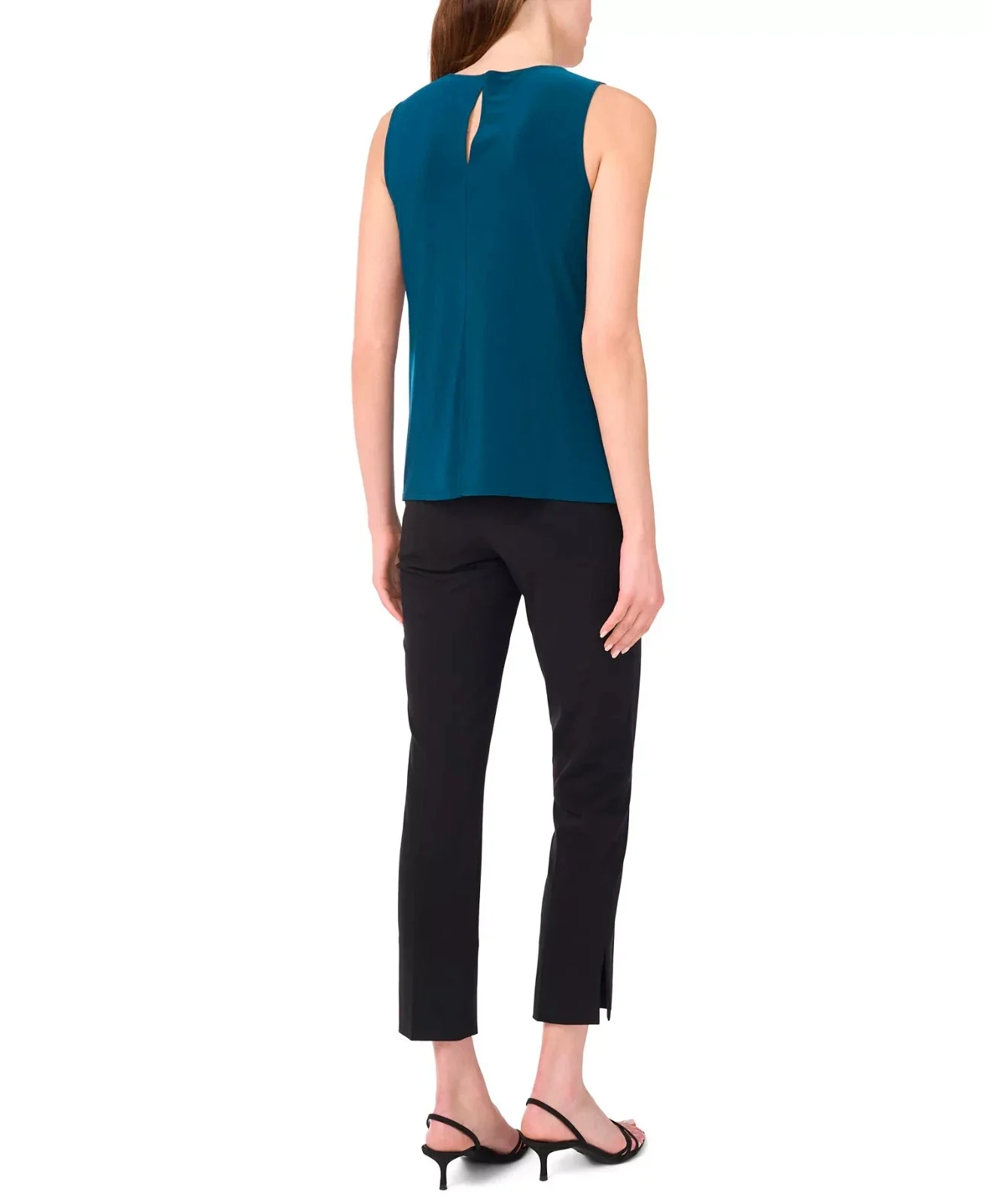 Msk Tank Top Women's Neo Emerald Stretch Round Neck Scalloped Hem PAL 6 - Image 4