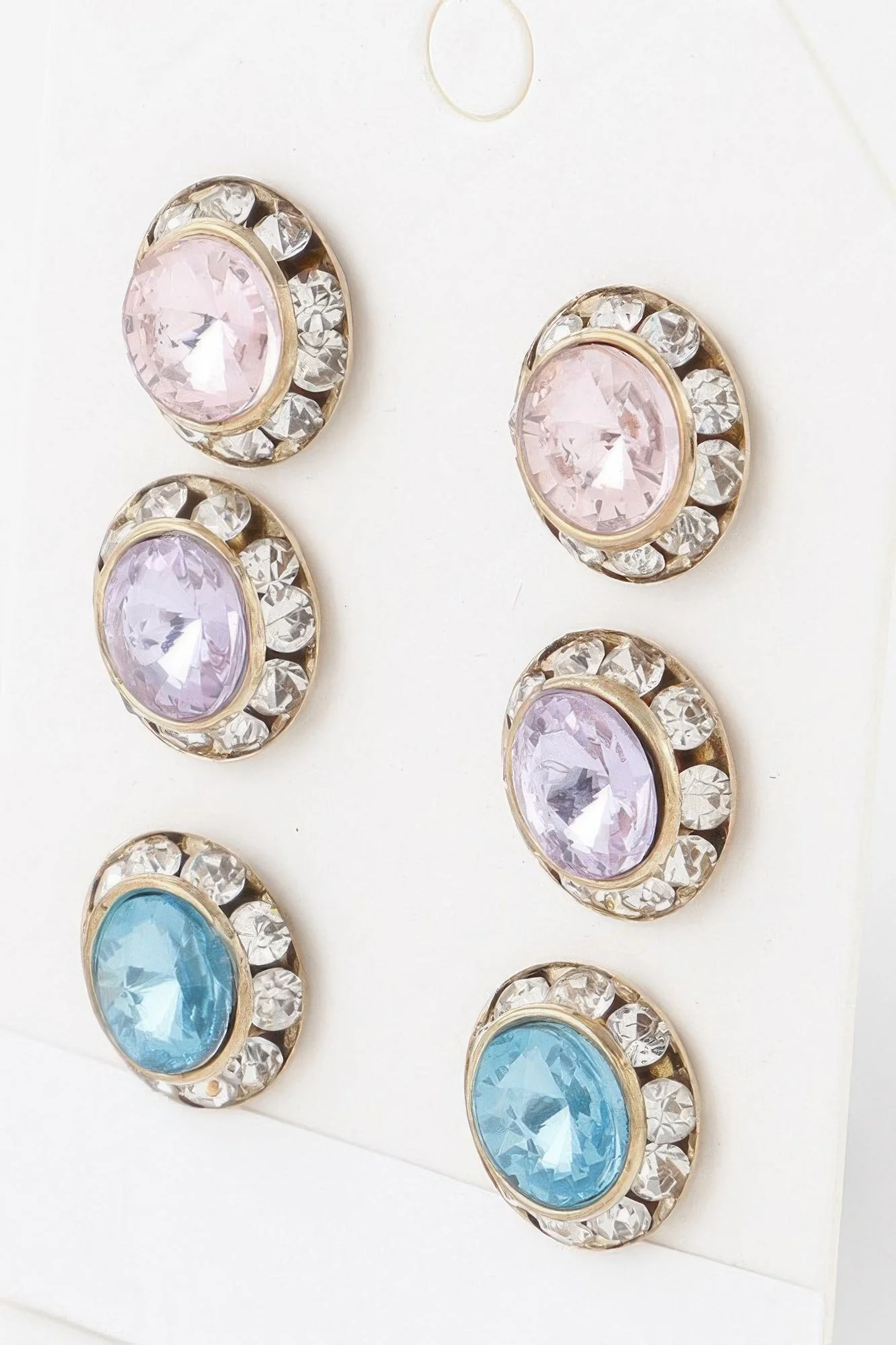 Multi Jeweled Stud Earrings Set - Image 2