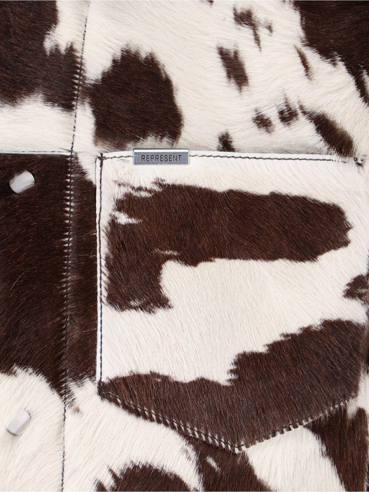 Multicolor Cow Print Leather Jacket - Image 4