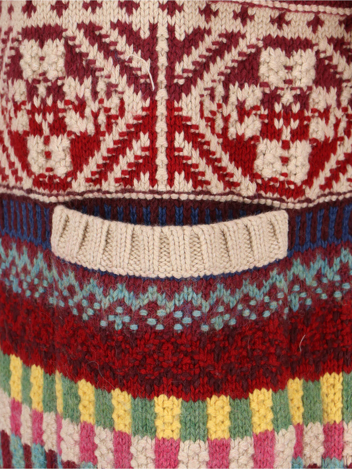 Multicolor Geometric Knit Zip Cardigan - Image 5