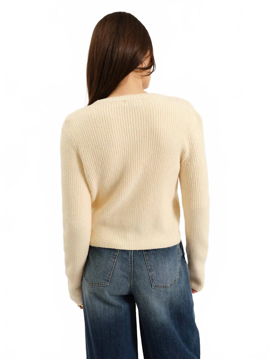 Muse Embellished Crewneck Top In Ivory - Image 3