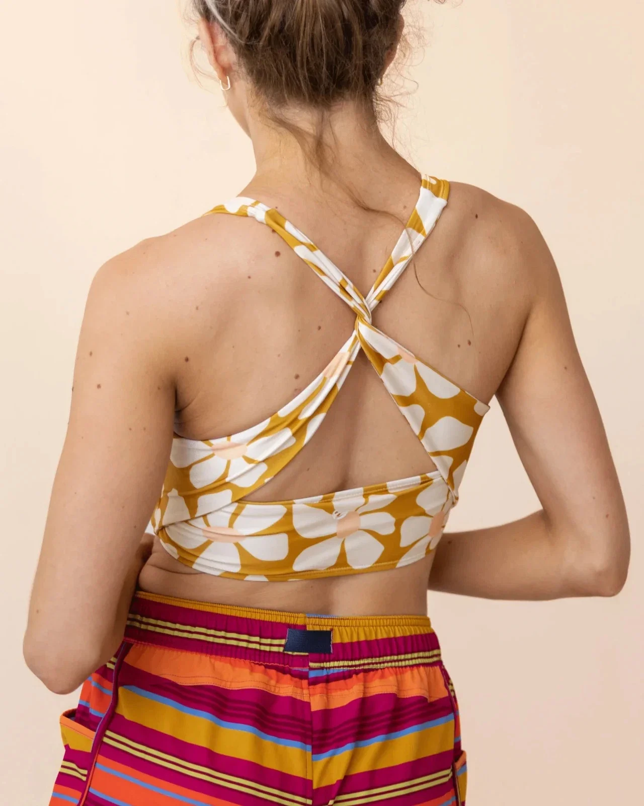 Nani Cross Up Top Women's Solis Daisy Print Scoop Neck Crop Swimwear DSGL1042 - Image 2