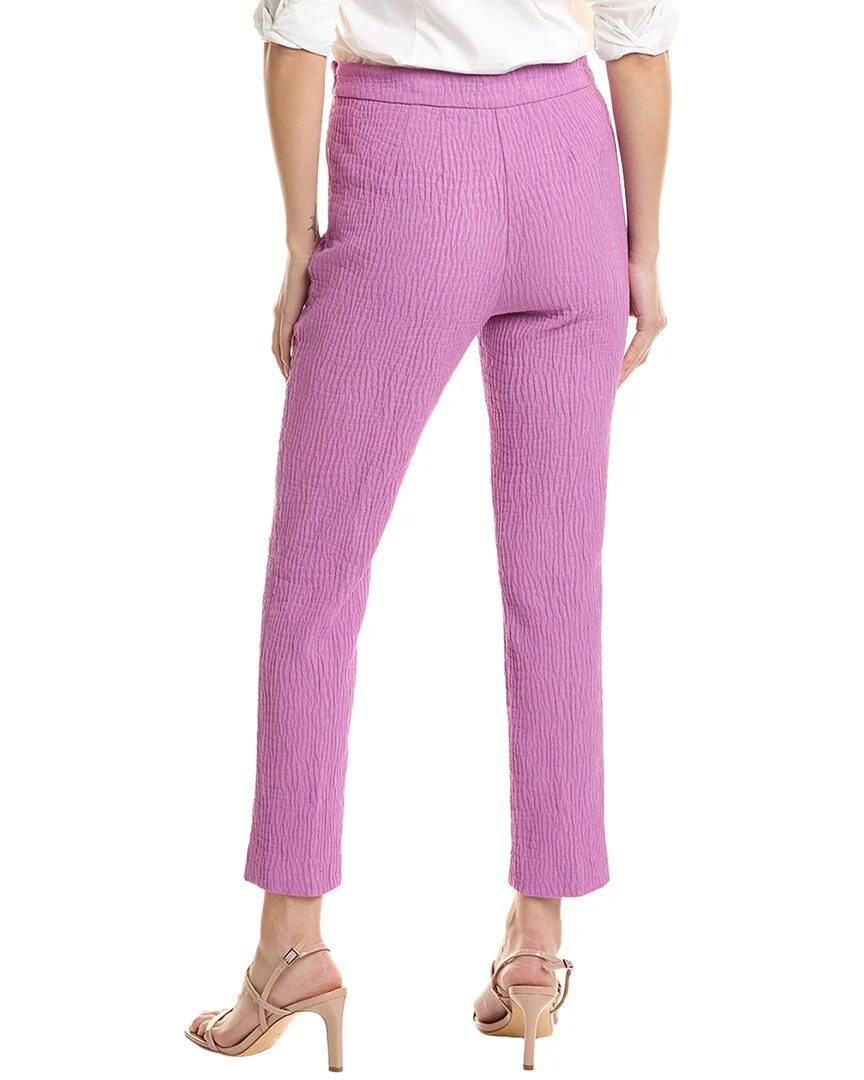 Natori Textured Cotton Jacquard Side Zip Ankle Pant - Image 2