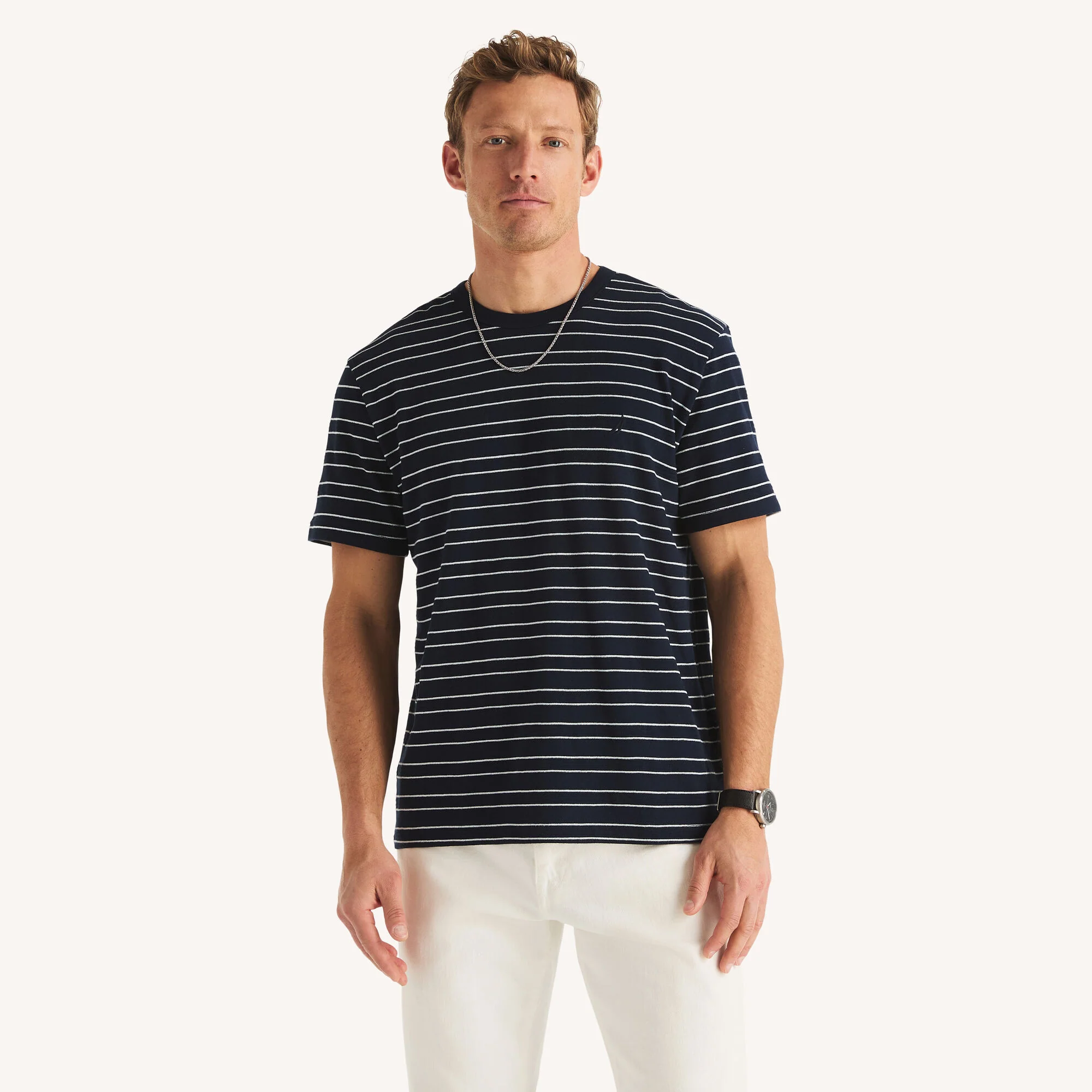 Nautica Mens Striped Crewneck T-Shirt - Image 4