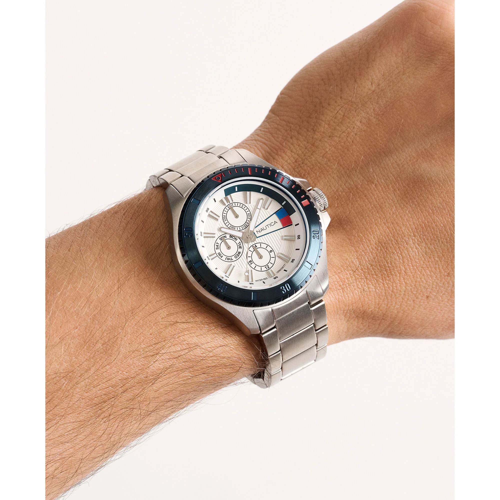 Nautica Nct Leeway Multi-Function Recycled Stainless Steel And Silicone Strap Wa - Image 3