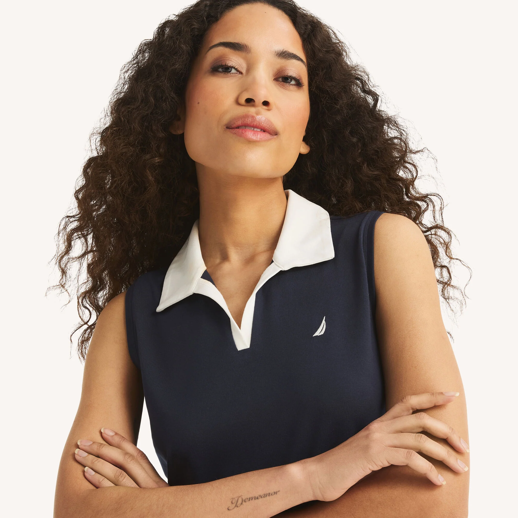 Nautica Womens Johnny Collar Polo Dress - Image 3