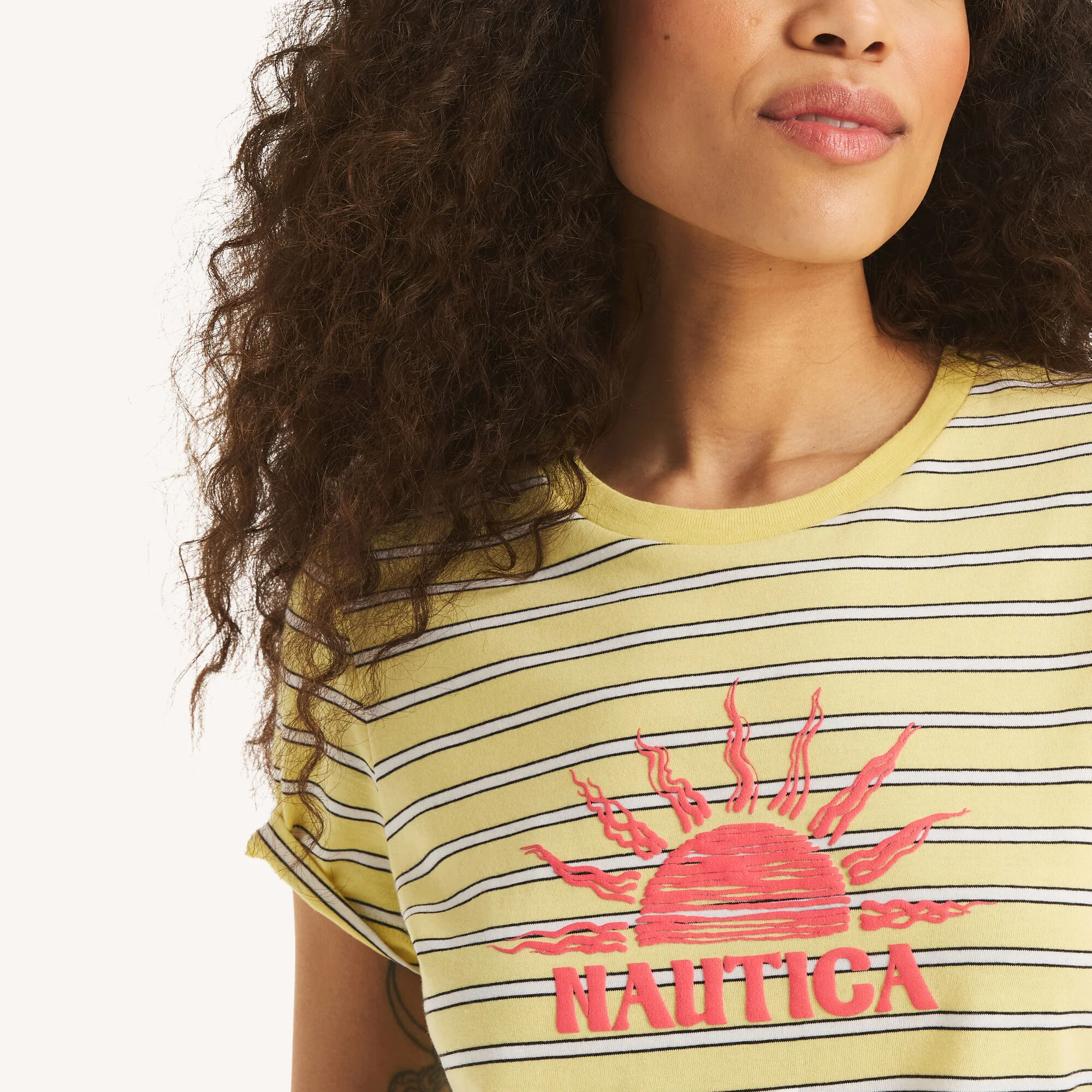 Nautica Womens Striped Sunshine Graphic T-Shirt - Image 3
