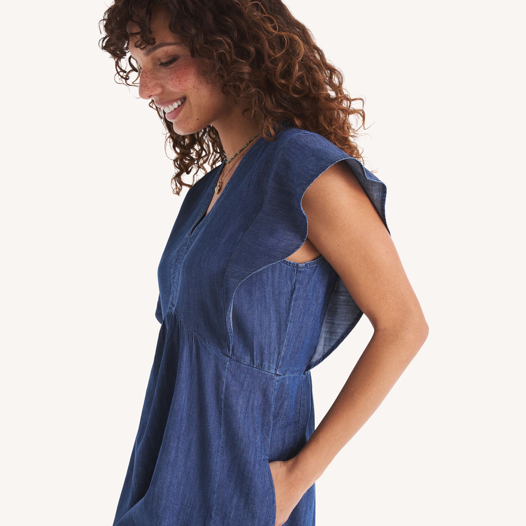 Nautica Womens V-Neck Midi Dress - Image 3