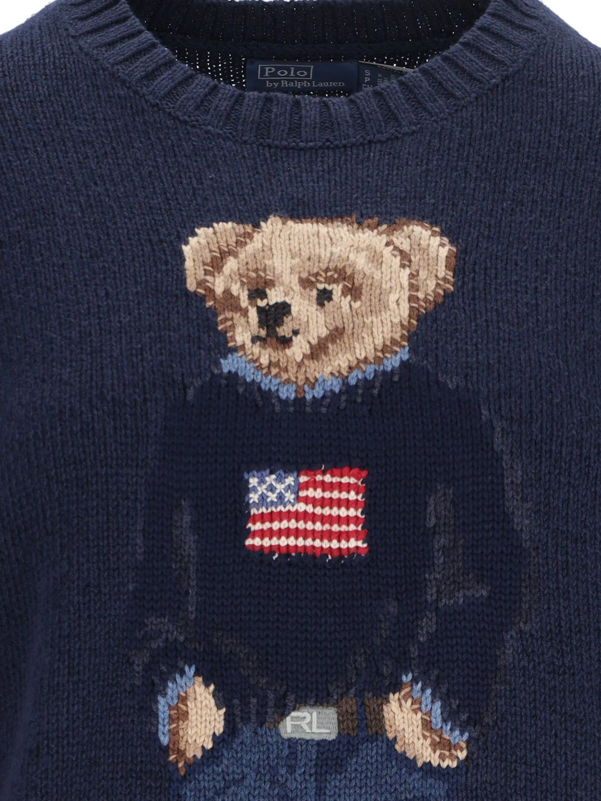 Navy Polo Bear Embroidered Knit Sweater - Image 3