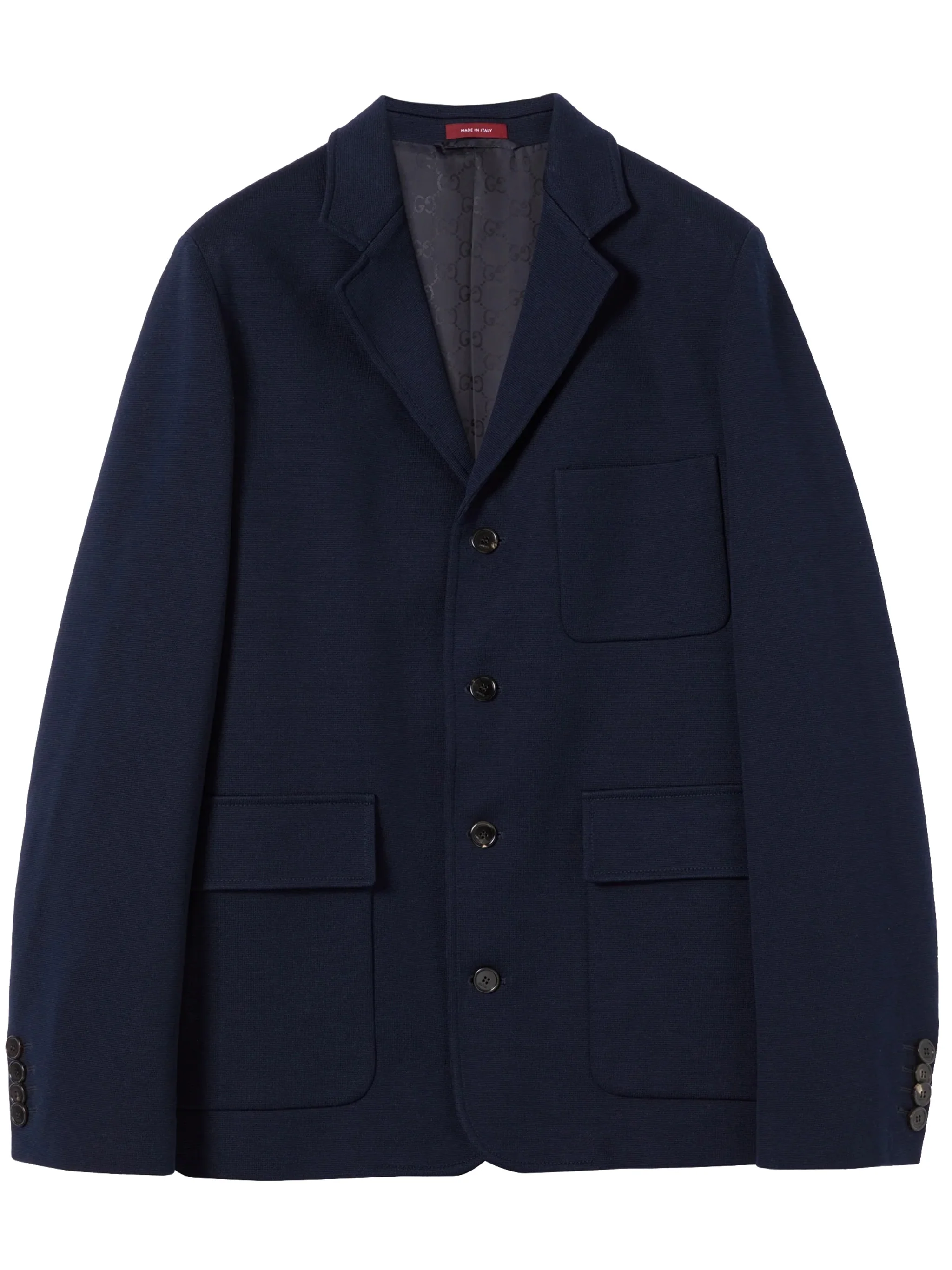 Navy Tailored Notch Lapel Casual Jacket