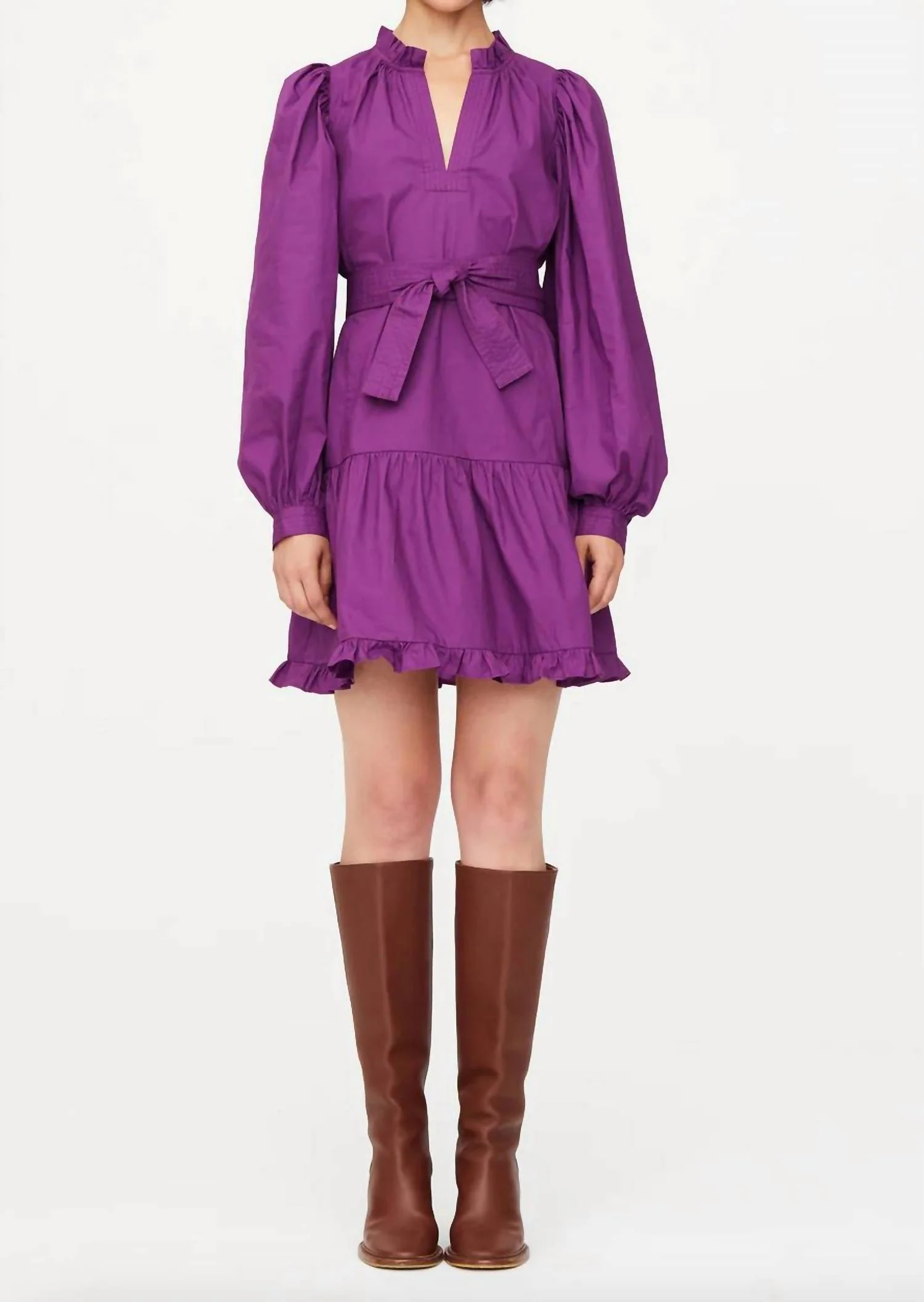Nella Mini Dress In Plum Purple - Image 2