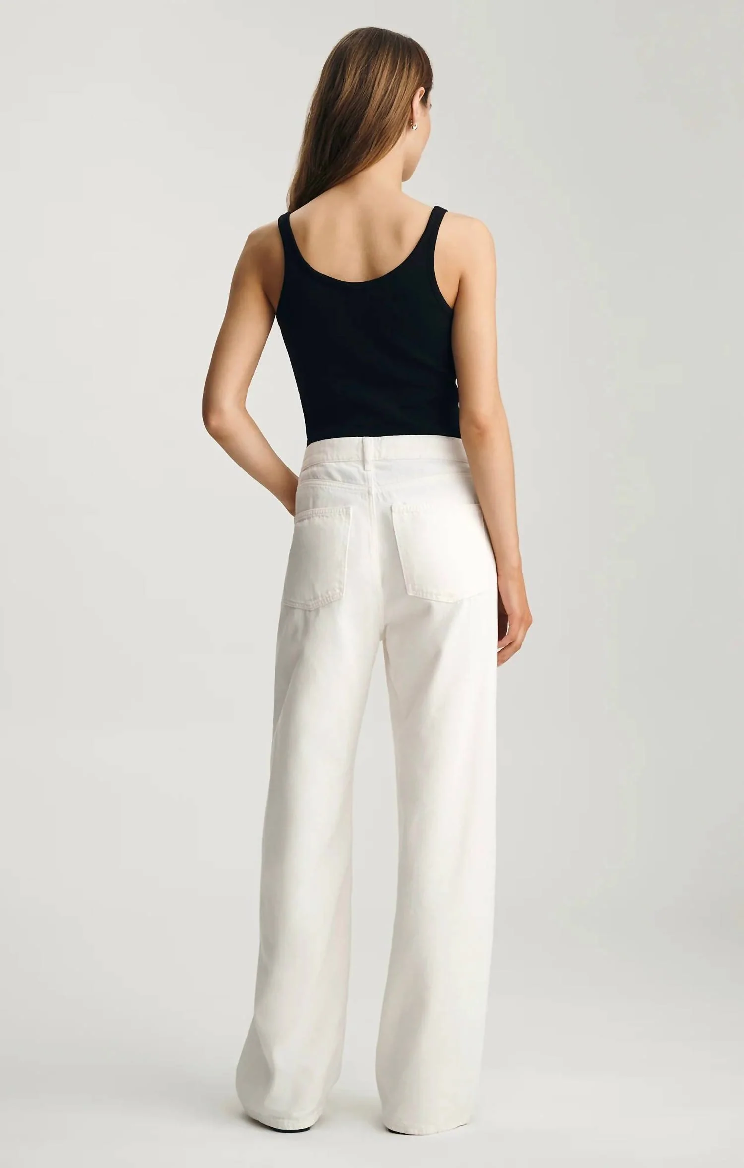 Nella Wide Leg Jeans In Ivory - Image 4