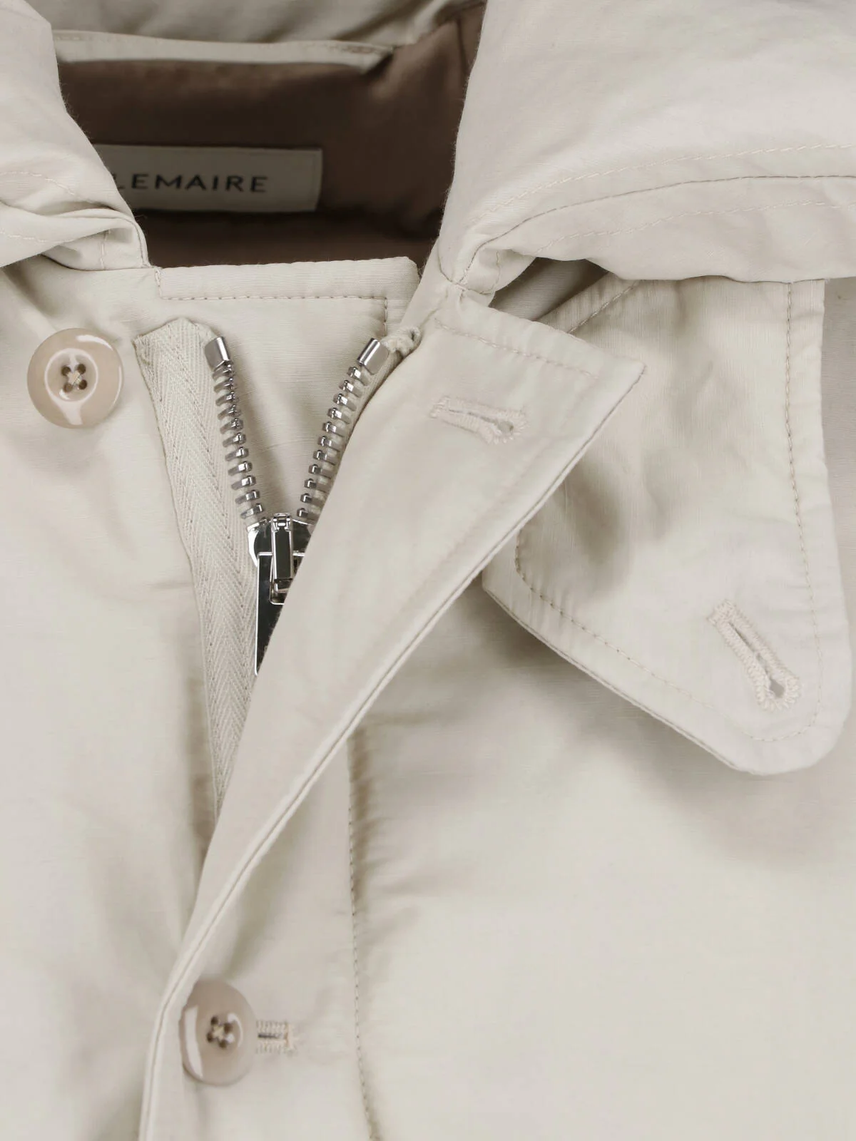 Neutral High Padded Collar Cropped Jacket - Image 4