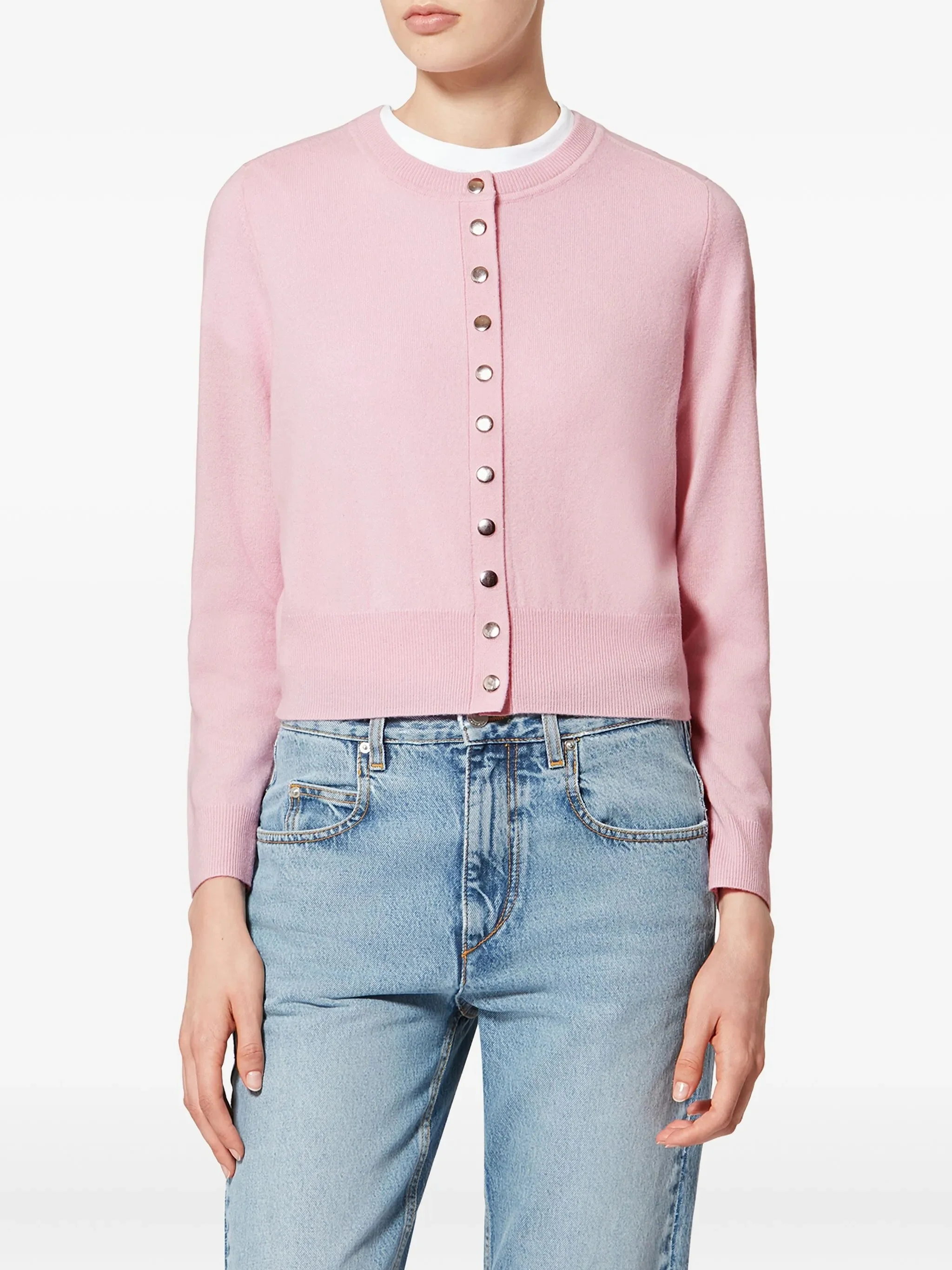 Neutral Idesia Cropped Merino Cardigan - Image 2