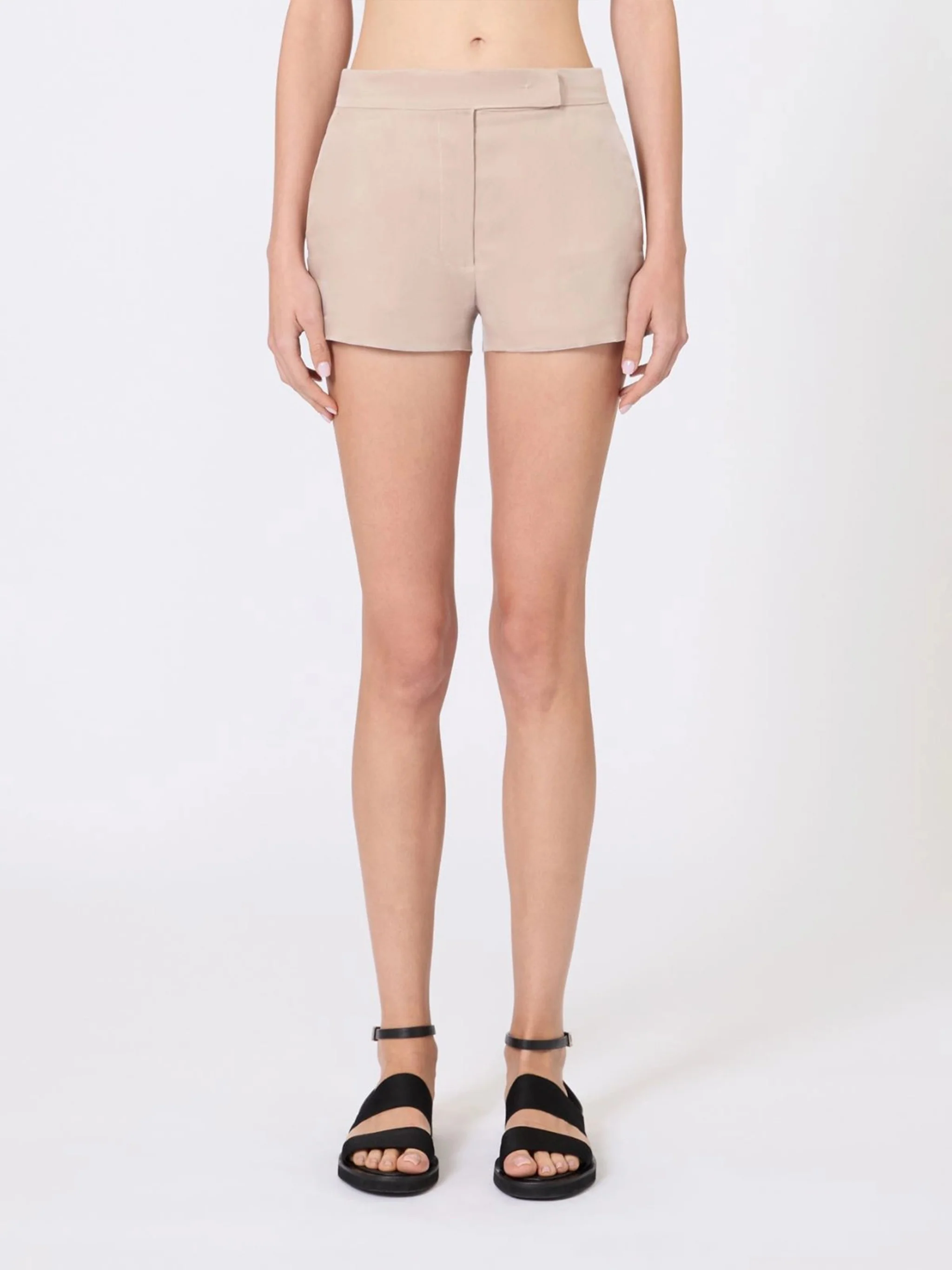 Neutral Mxsaerosi Tailored Minimalist Shorts - Image 2