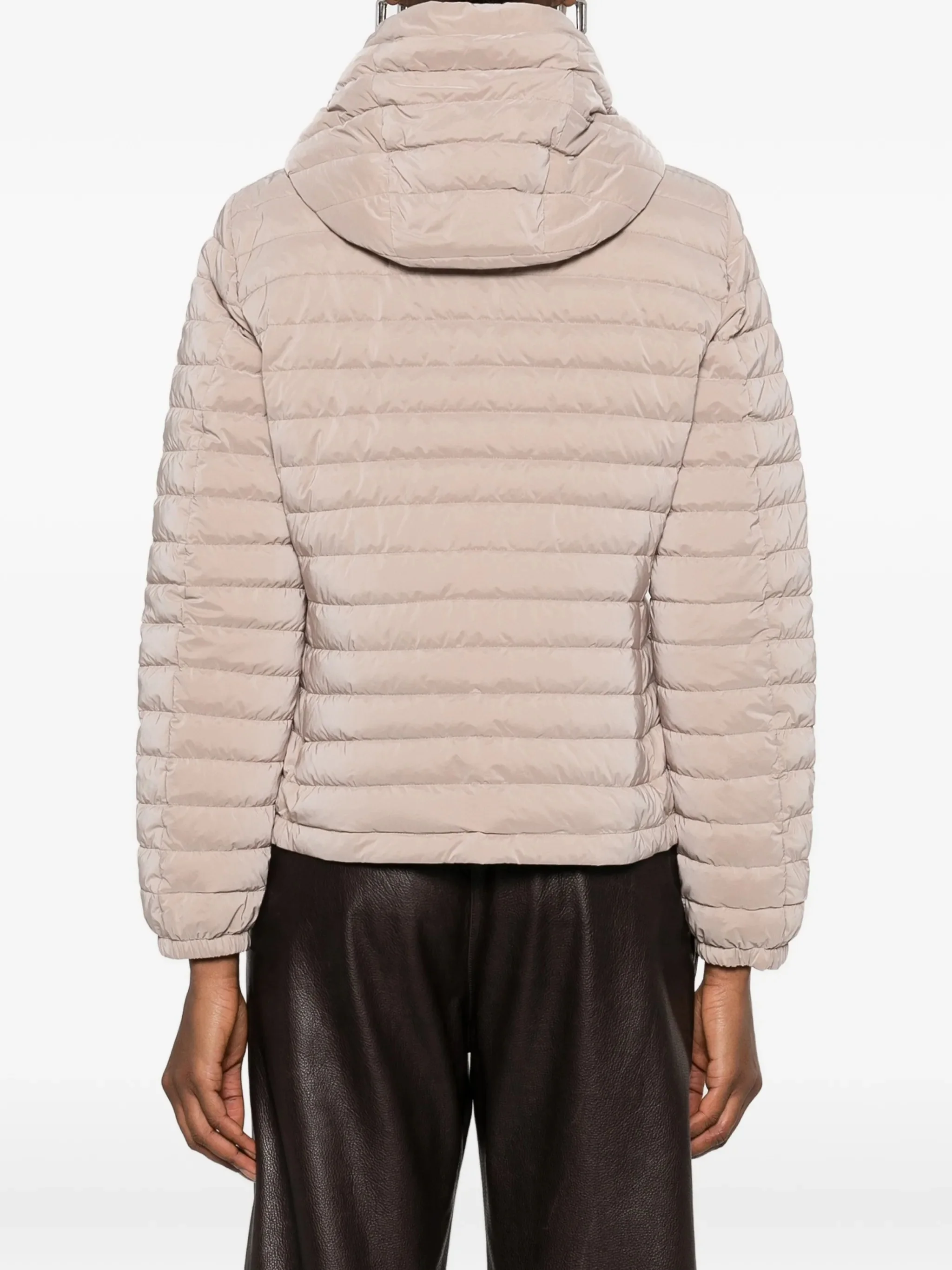 Neutral Quilted Hooded Jacket With Cropped Fit - Image 4