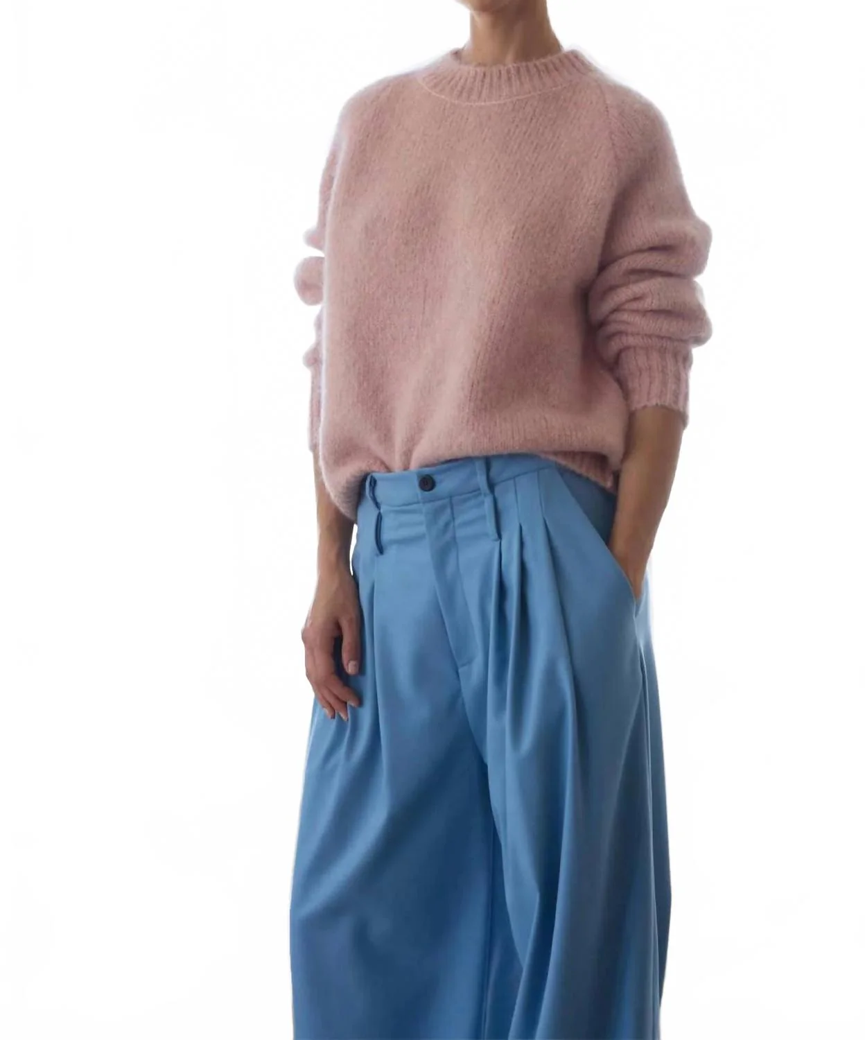 New Crew-Neck Sweater In Rose