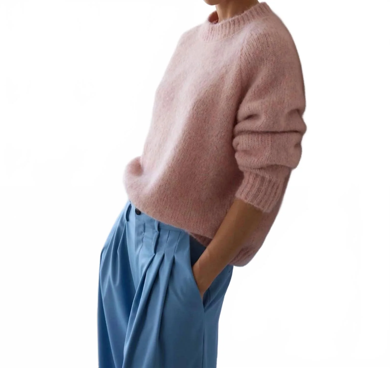 New Crew-Neck Sweater In Rose - Image 4