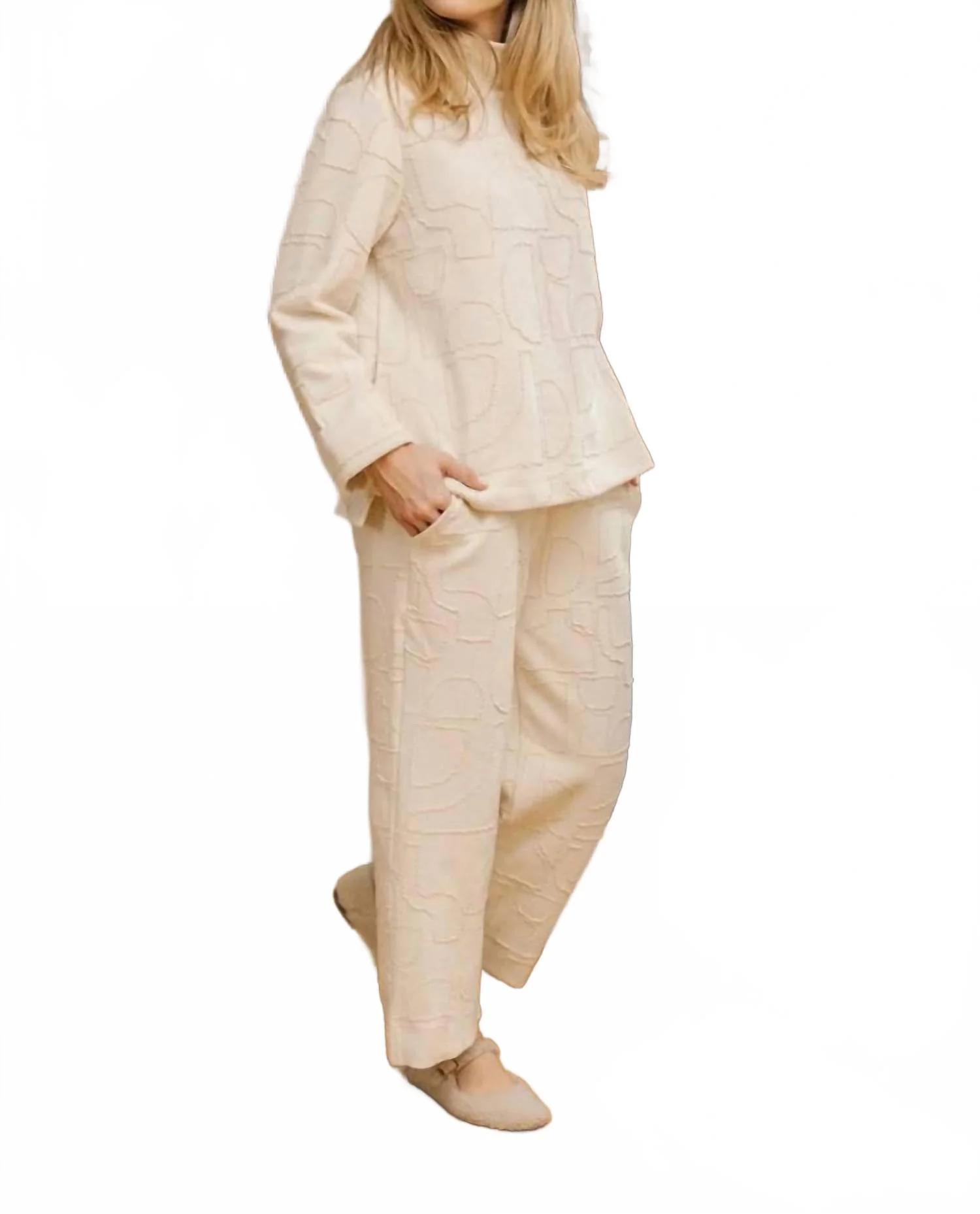 Newcastle Textured Pant In Cream - Image 2