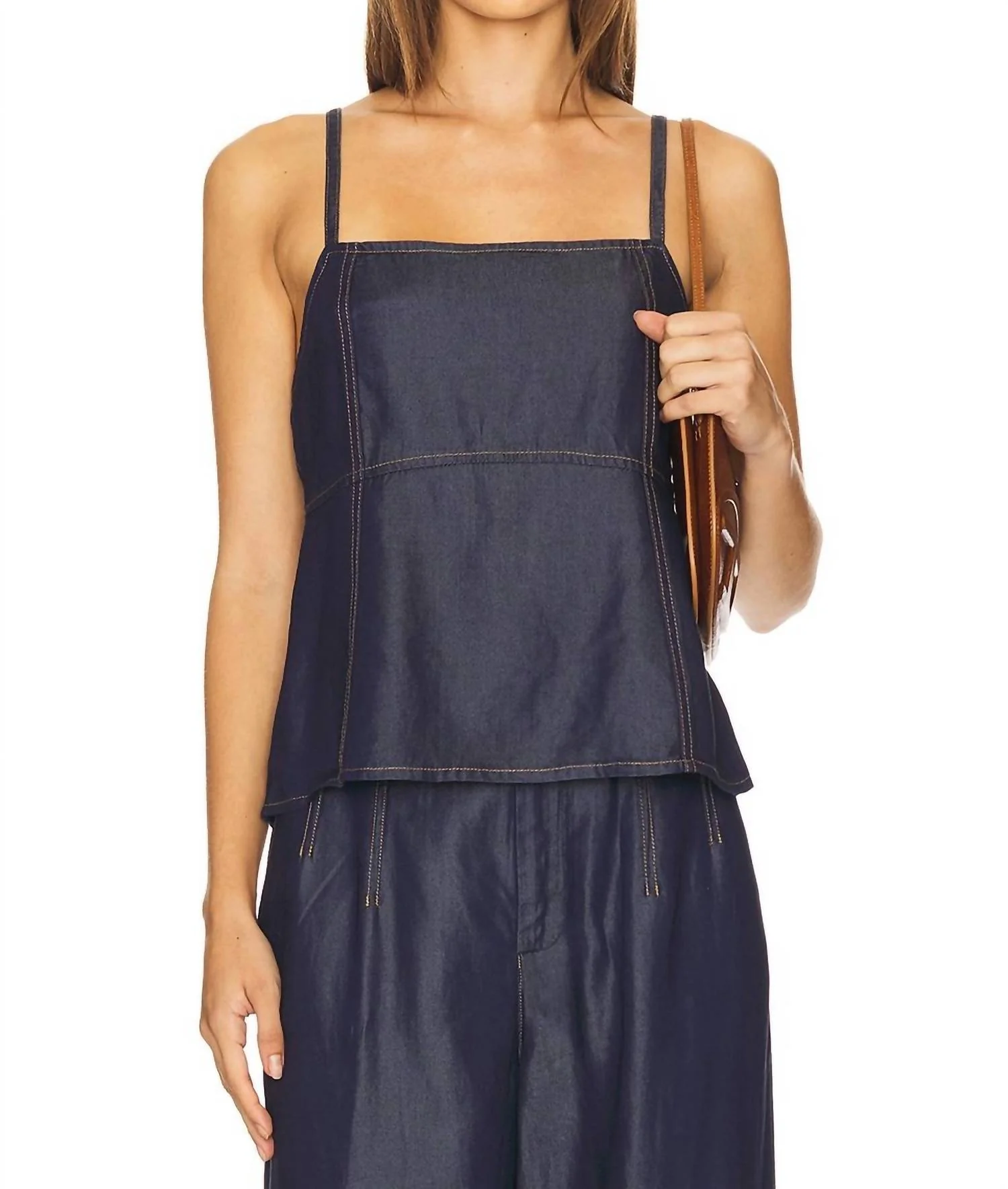 Nia Singlet Top In Dark Blue