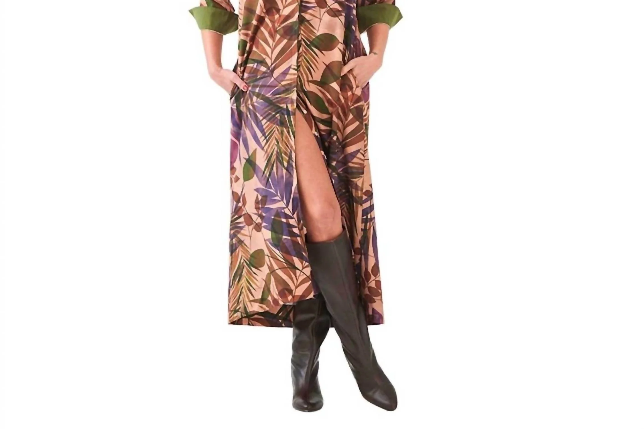 Nico Dress In Palm Sepia