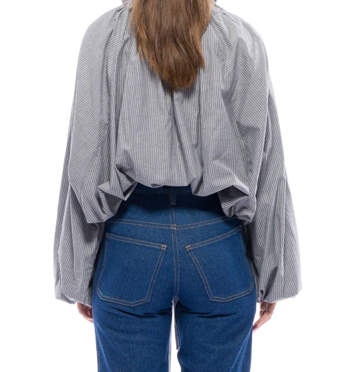 Nightingale Oversized Top In Navy/white Stripes - Image 4