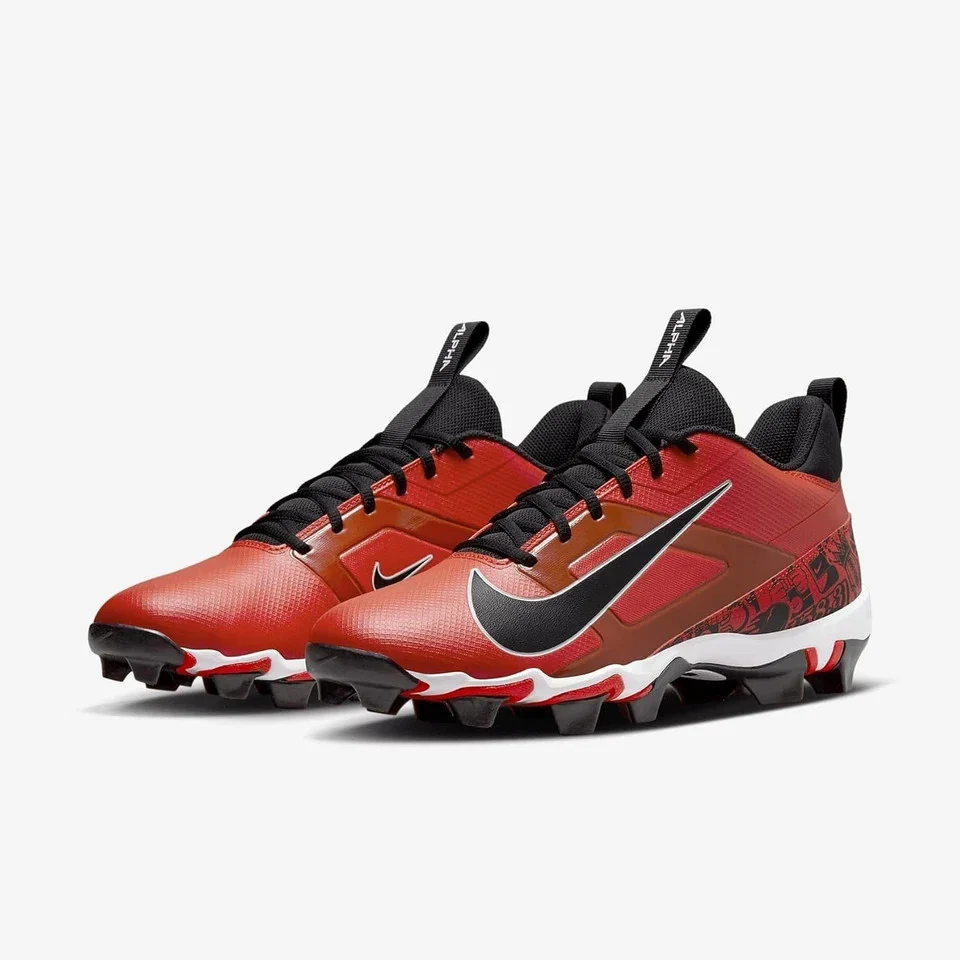 Nike Alpha MenaceShark NRG FQ4536-600 Men's Red Black Football Cleats ACAD438