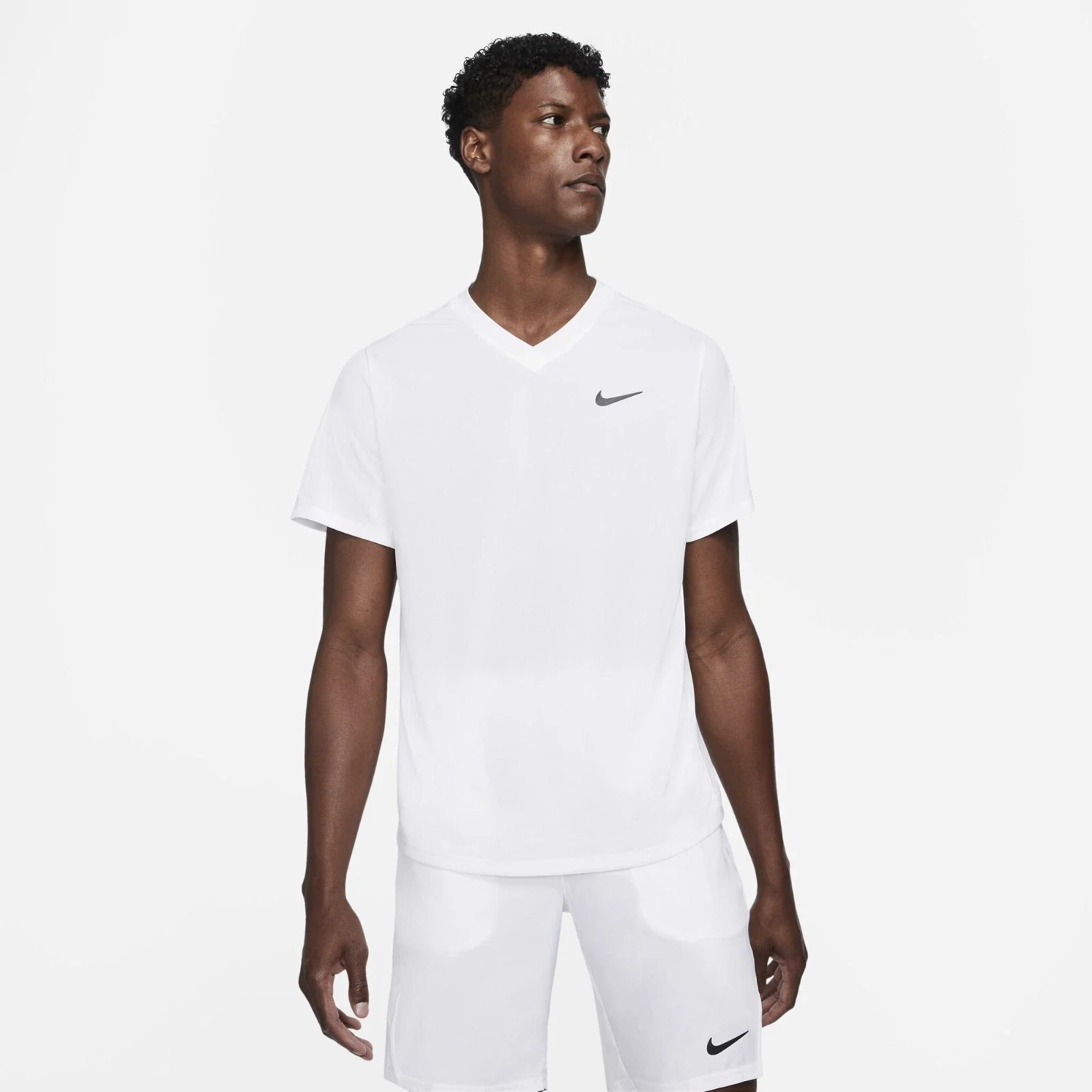 Nike Court Dri-FIT Victory Top Men's White Raglan Sleeves Tennis DSGL9