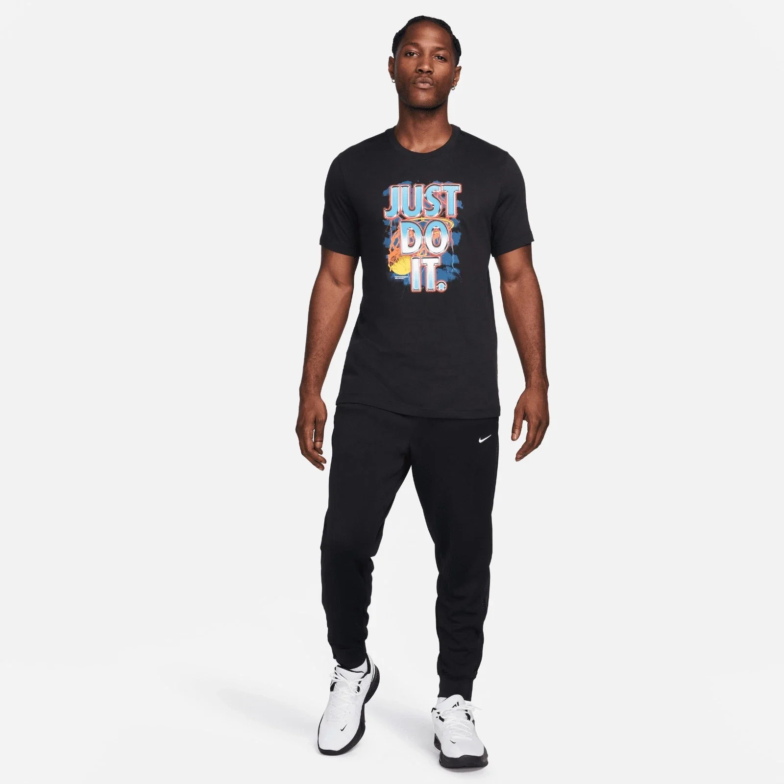 Nike Dri-FIT Just Do It T-Shirt Men's Black Graphic Print Basketball DSGL218 - Image 4
