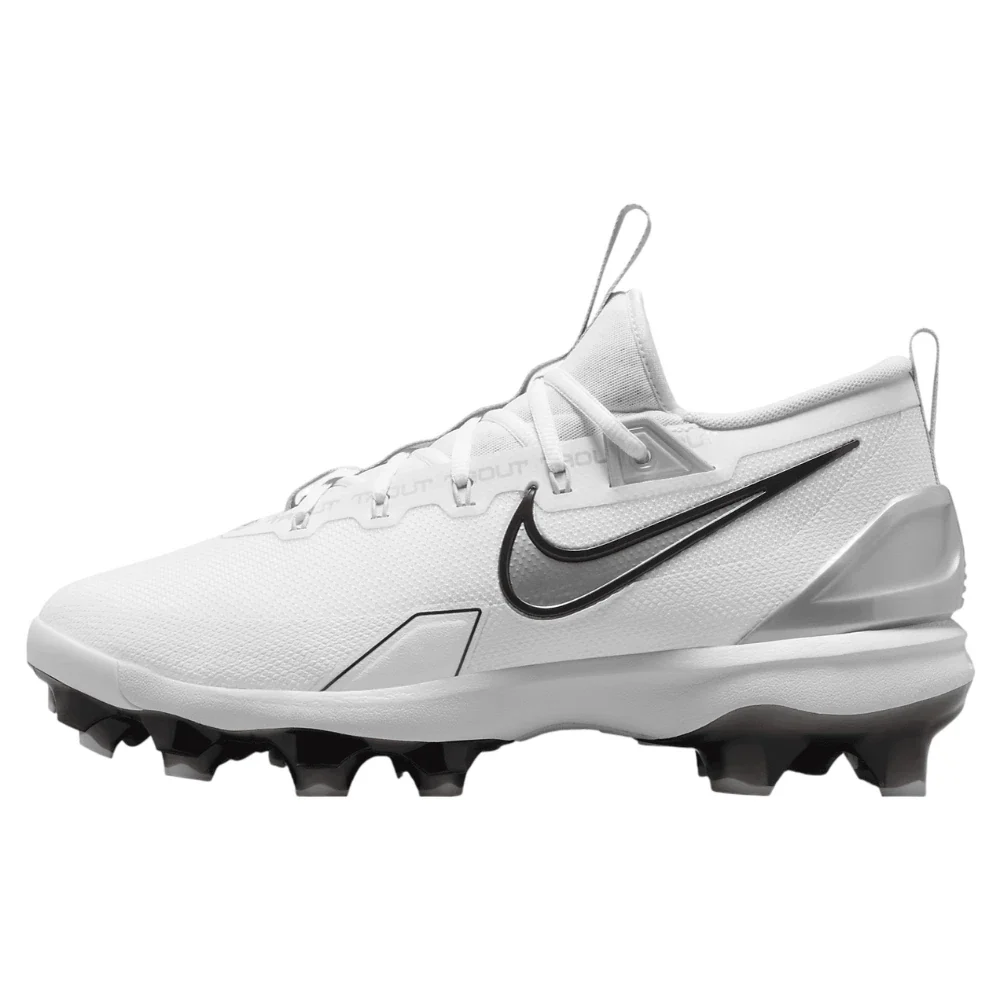 Nike Force Trout Elite MCS FZ0884-102 Mens White Silver Baseball Cleats LIQ542 - Image 3