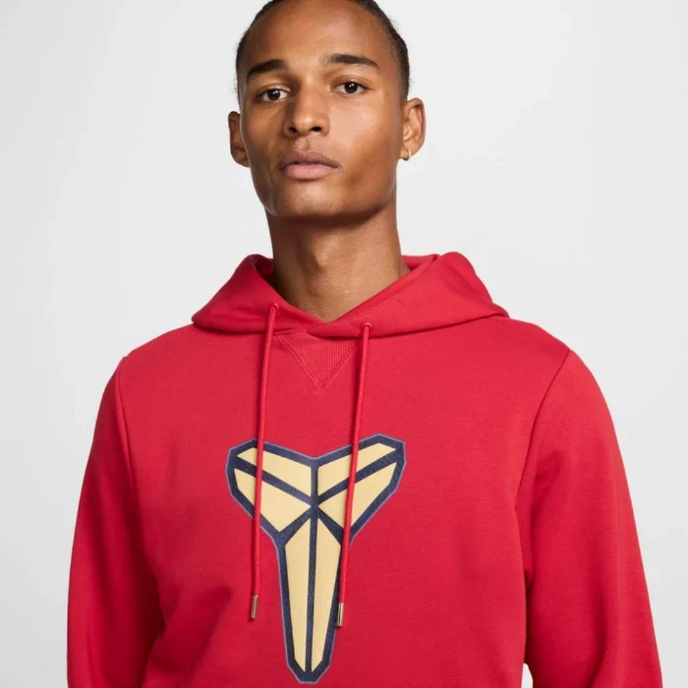 Nike Kobe Hoodie Men's Red French Terry Dri-FIT Pullover Activewear JAX761 - Image 5