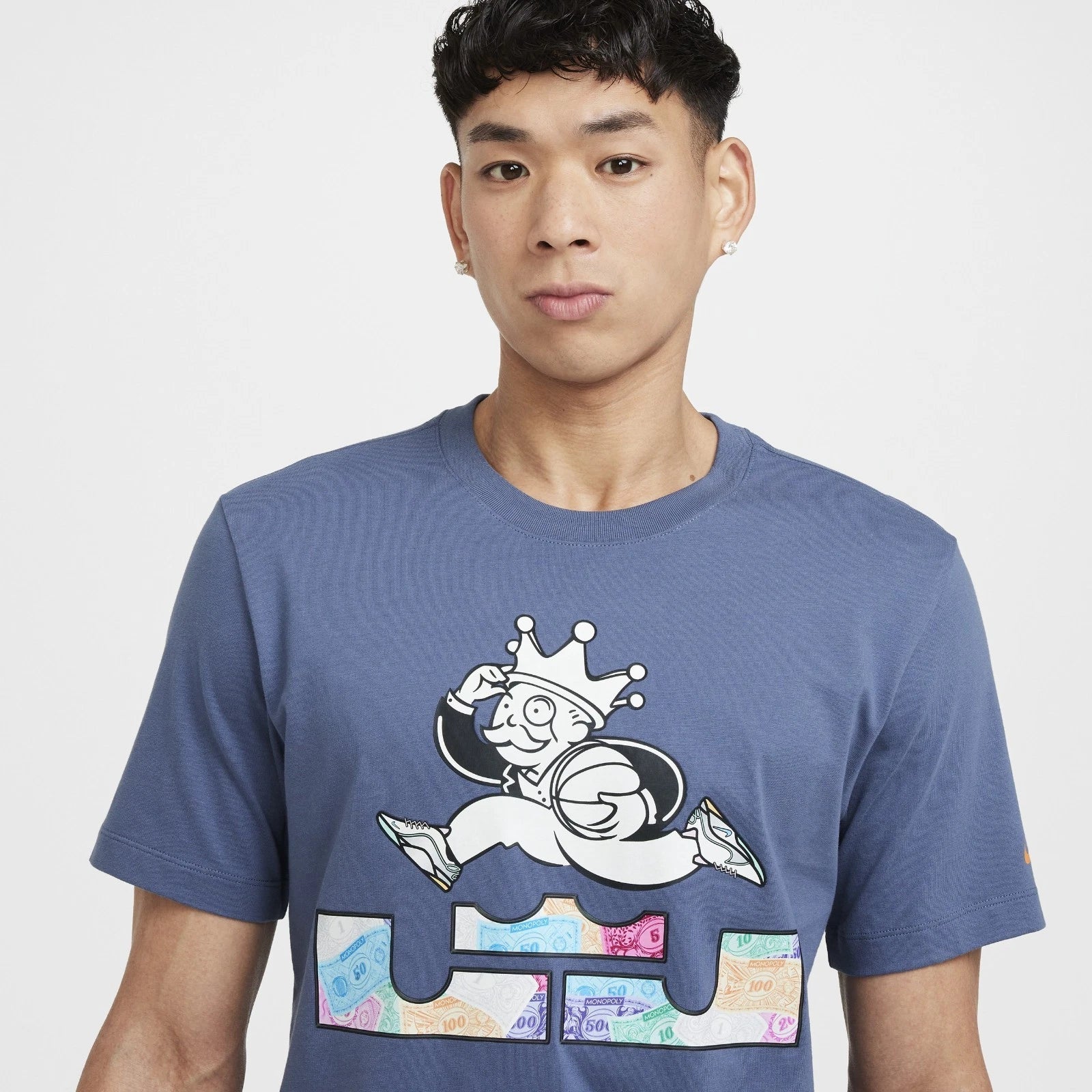 Nike LeBron Monopoly T-Shirt Men's Blue Graphic Print Short Sleeve DSGL706 - Image 3