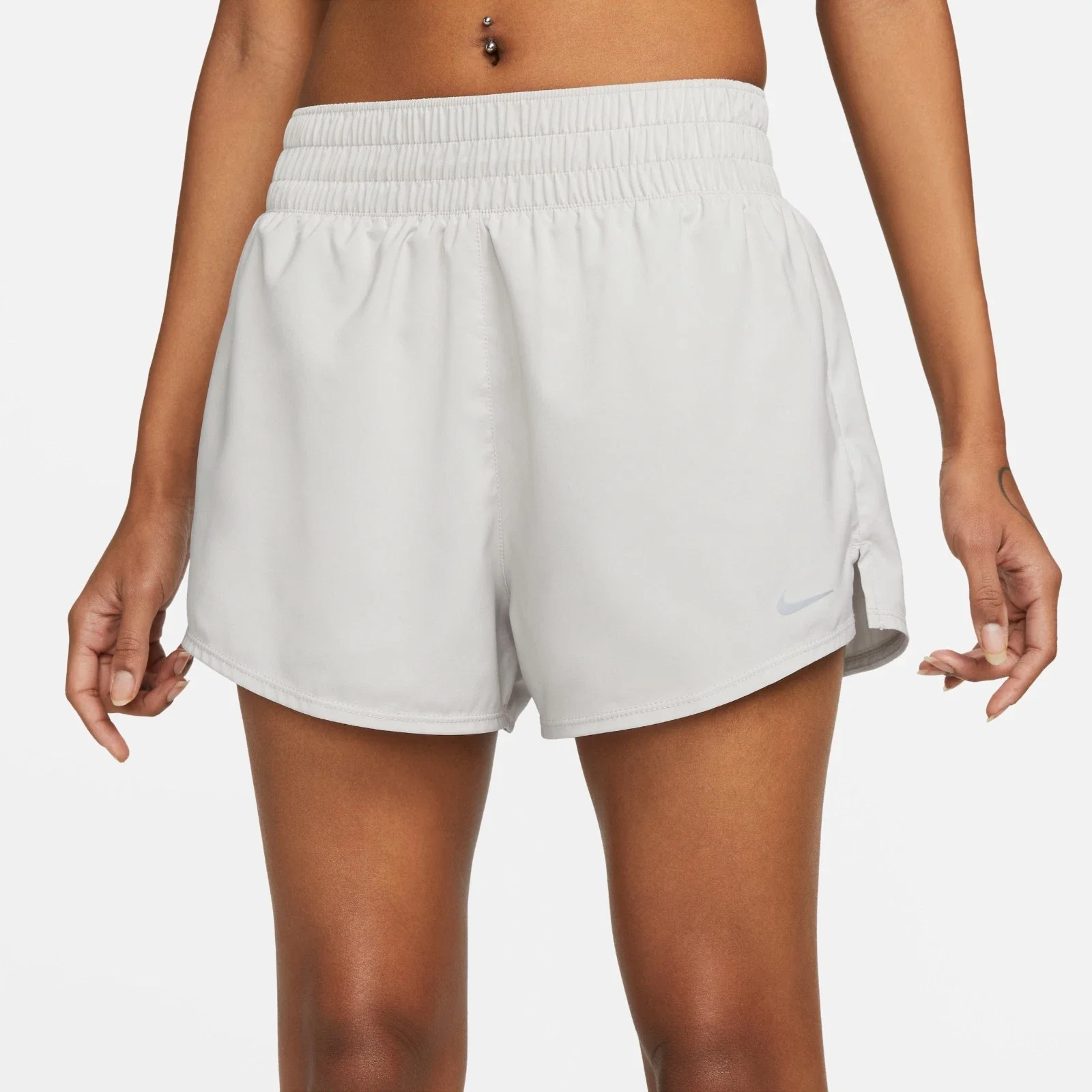 Nike One 2-in-1 Shorts Women's Gray Dri-FIT High Waisted Active DSGL1024 - Image 2