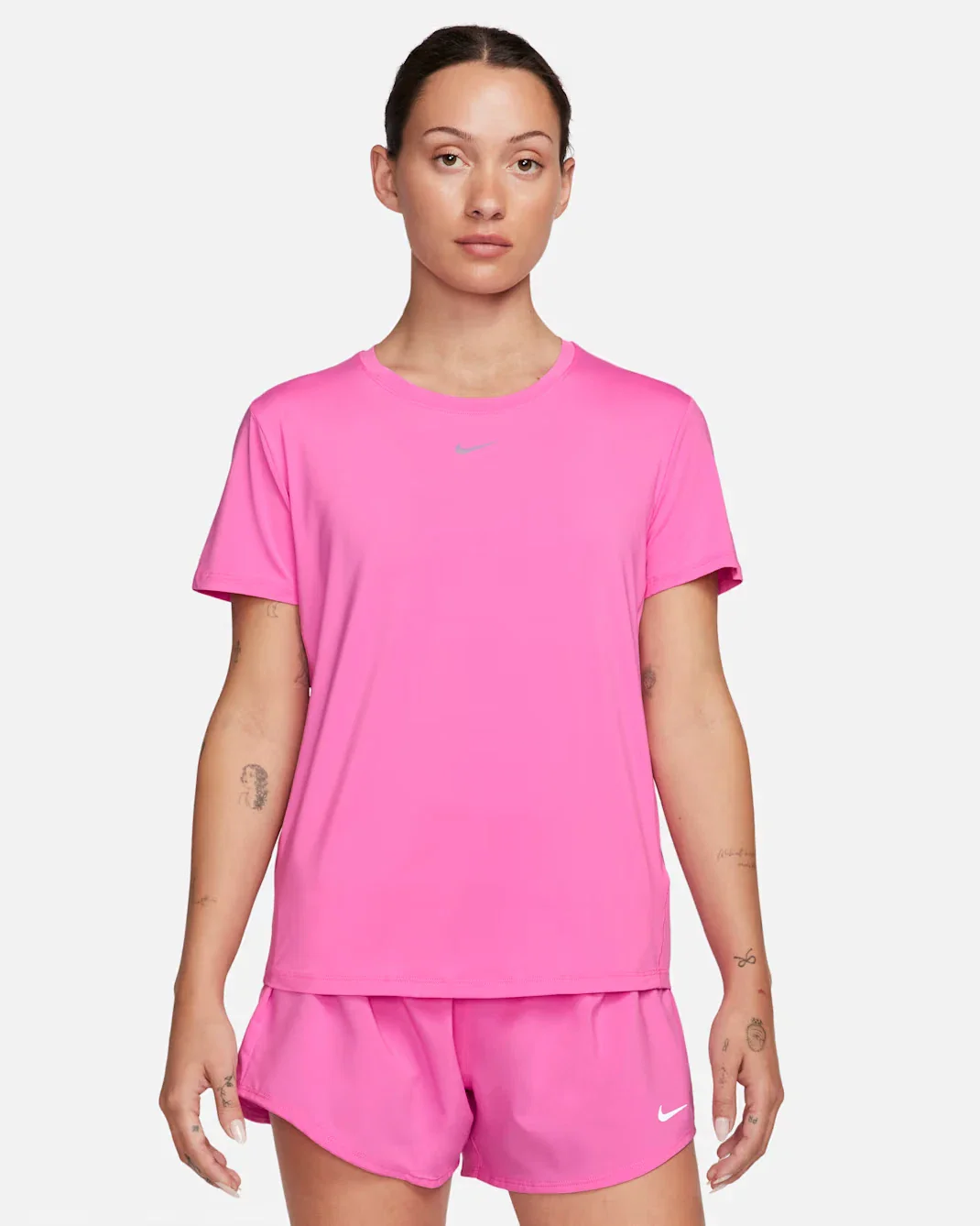 Nike One Classic Top Women's Playful Pink Dri-FIT Short Sleeve Crew Neck DSGL385