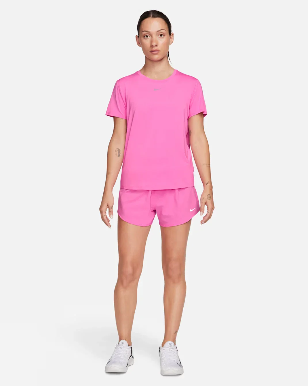 Nike One Classic Top Women's Playful Pink Dri-FIT Short Sleeve Crew Neck DSGL385 - Image 3