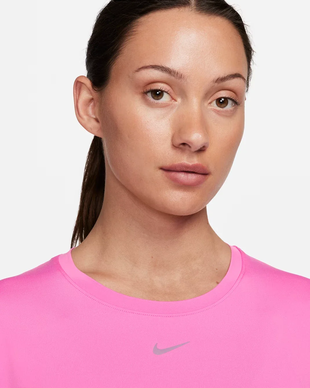 Nike One Classic Top Women's Playful Pink Dri-FIT Short Sleeve Crew Neck DSGL385 - Image 4