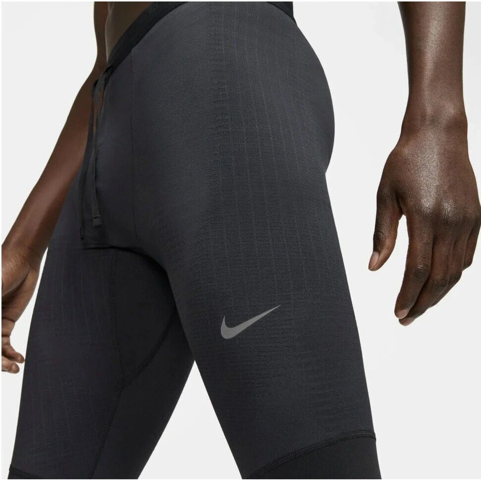 Nike Phenom Tights Mens Black Stretch Dri-FIT Drawstring Waist Activewear DSGL47 - Image 3