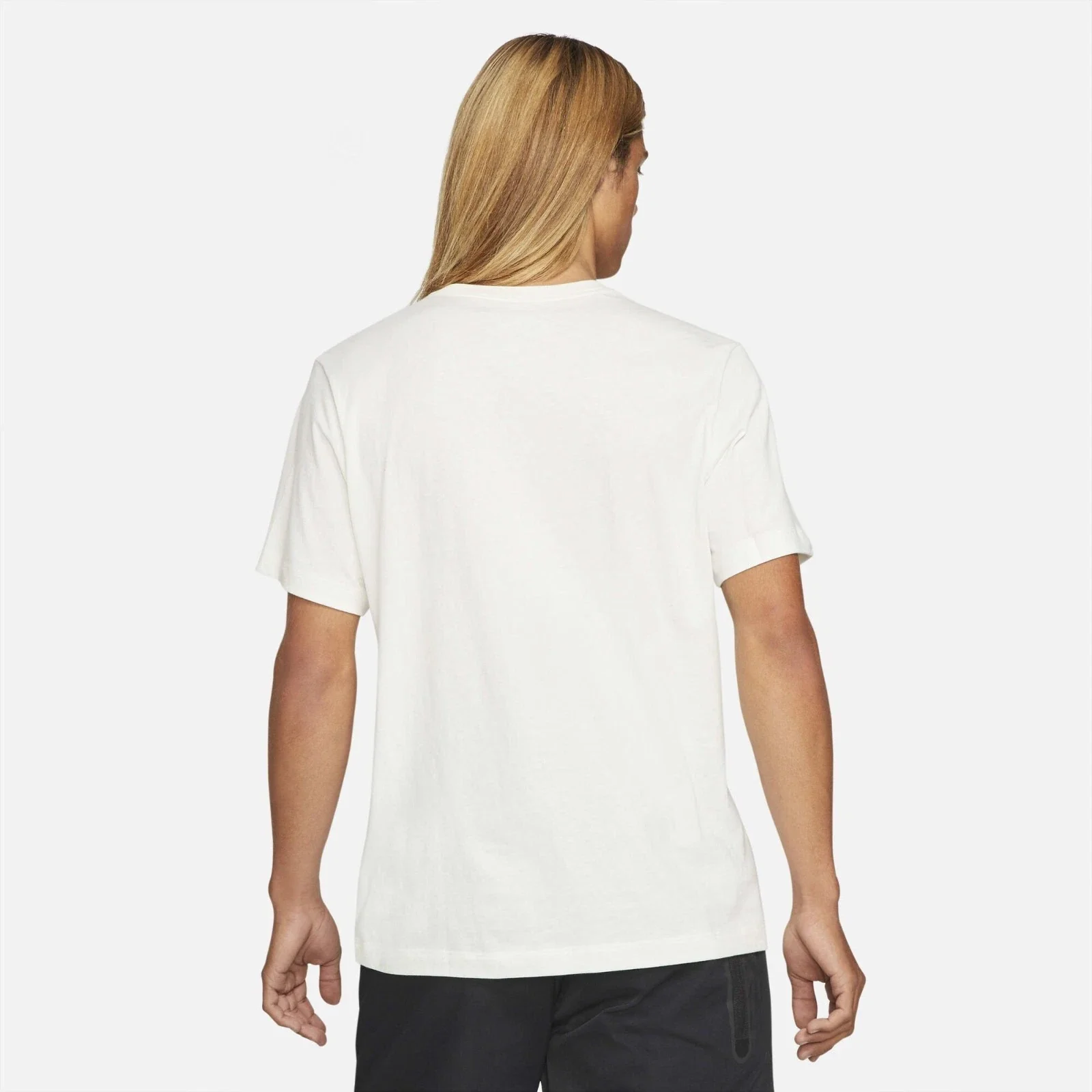 Nike Sportswear Club T-Shirt Men Sail Black 100% Cotton Crew Neck DSGL866 - Image 2