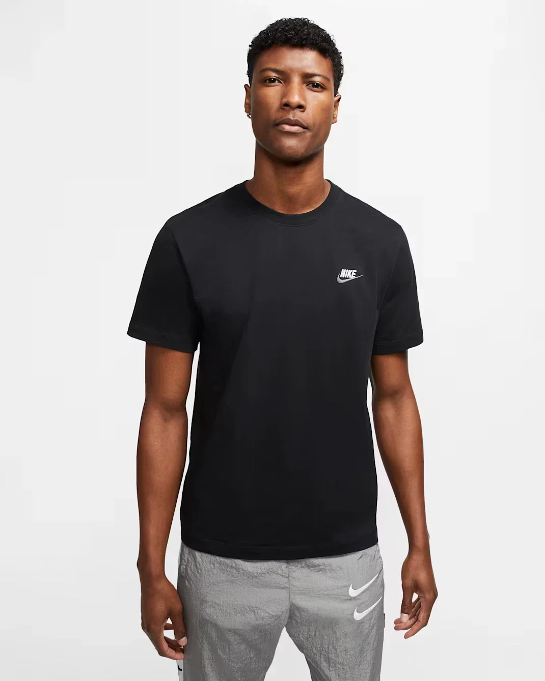 Nike Sportswear Club T-Shirt Mens Black White Cotton Short Sleeve DSGL1232