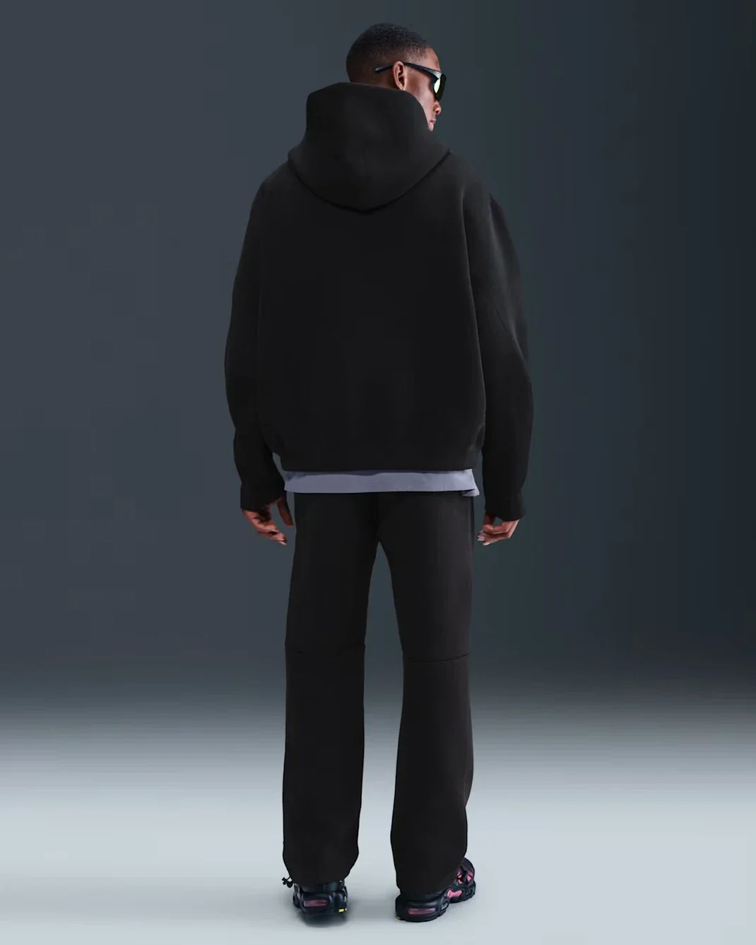 Nike Tech Hoodie Men's Black Fleece Oversized Long Sleeve Activewear JAX1054 - Image 2