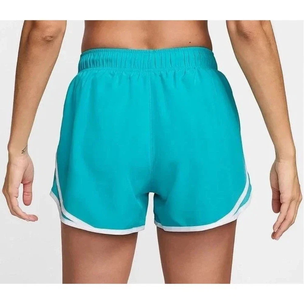 Nike Tempo Running Shorts Womens Green Dri-FIT Brief Lined Activewear DSGL617 - Image 6