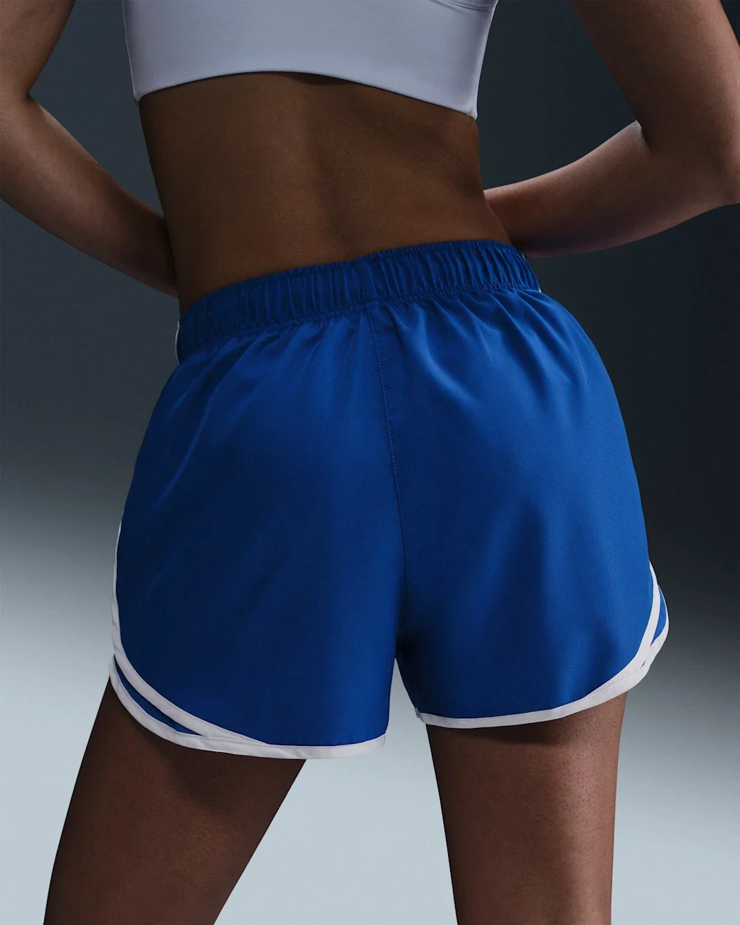 Nike Tempo Shorts Women's Blue Dri FIT Mid-Rise Brief-Lined Running DSGL568 - Image 5