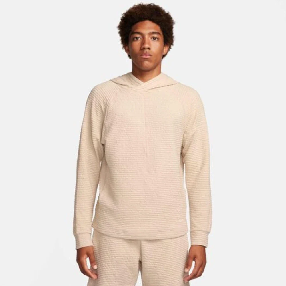 Nike Yoga Hoodie Men's Sand Drift Dri-Fit Textured Raglan Sleeve DSGL867
